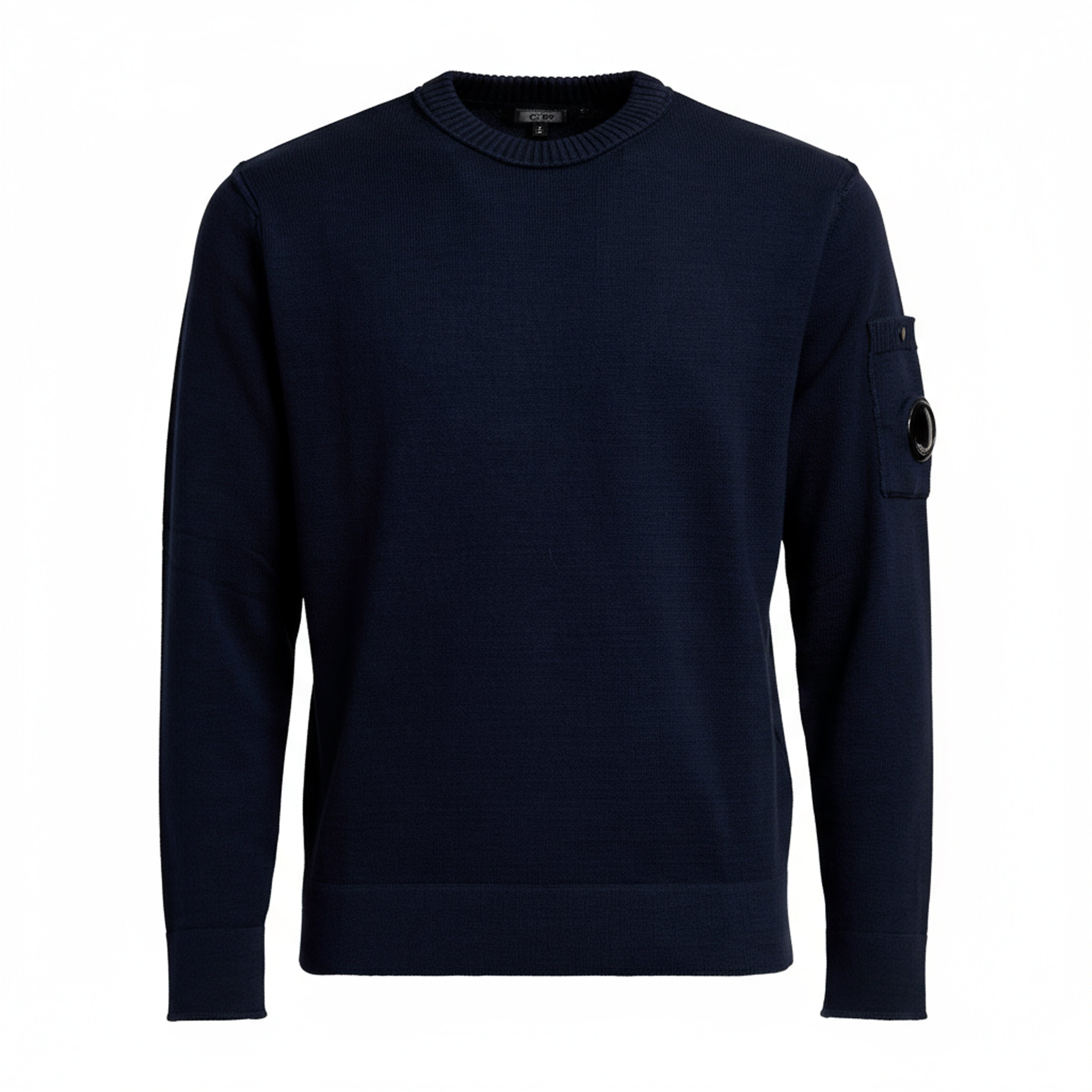C.P. COMPANY Crew Neck Sweater in Soft Cotton Stretch Knit