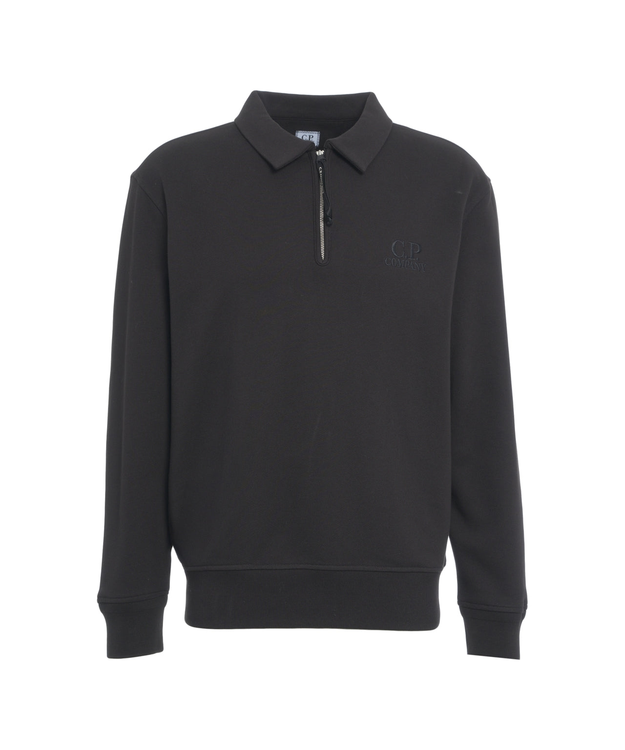 C.P. COMPANY Men's Sweatshirt with Classic Polo Collar and Half-Zip