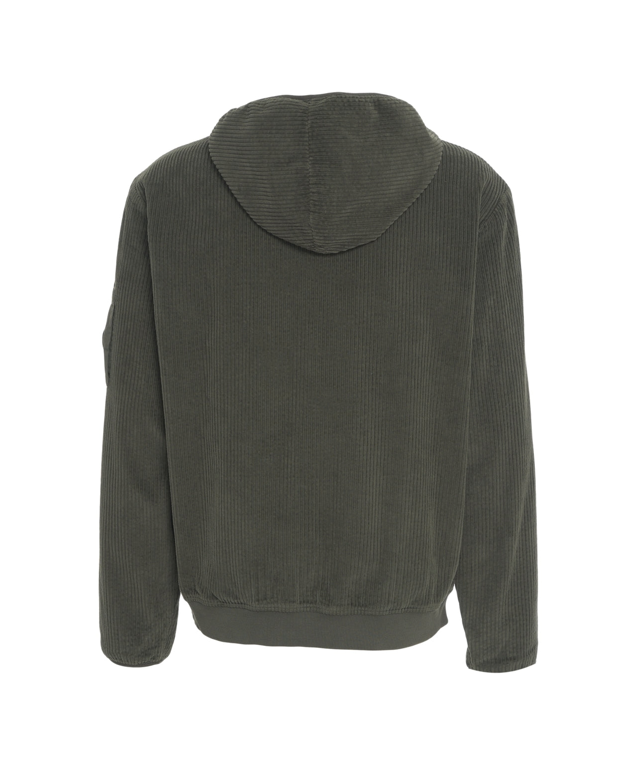 C.P. COMPANY Men's Textured Hoodie Jacket with Logo Patch