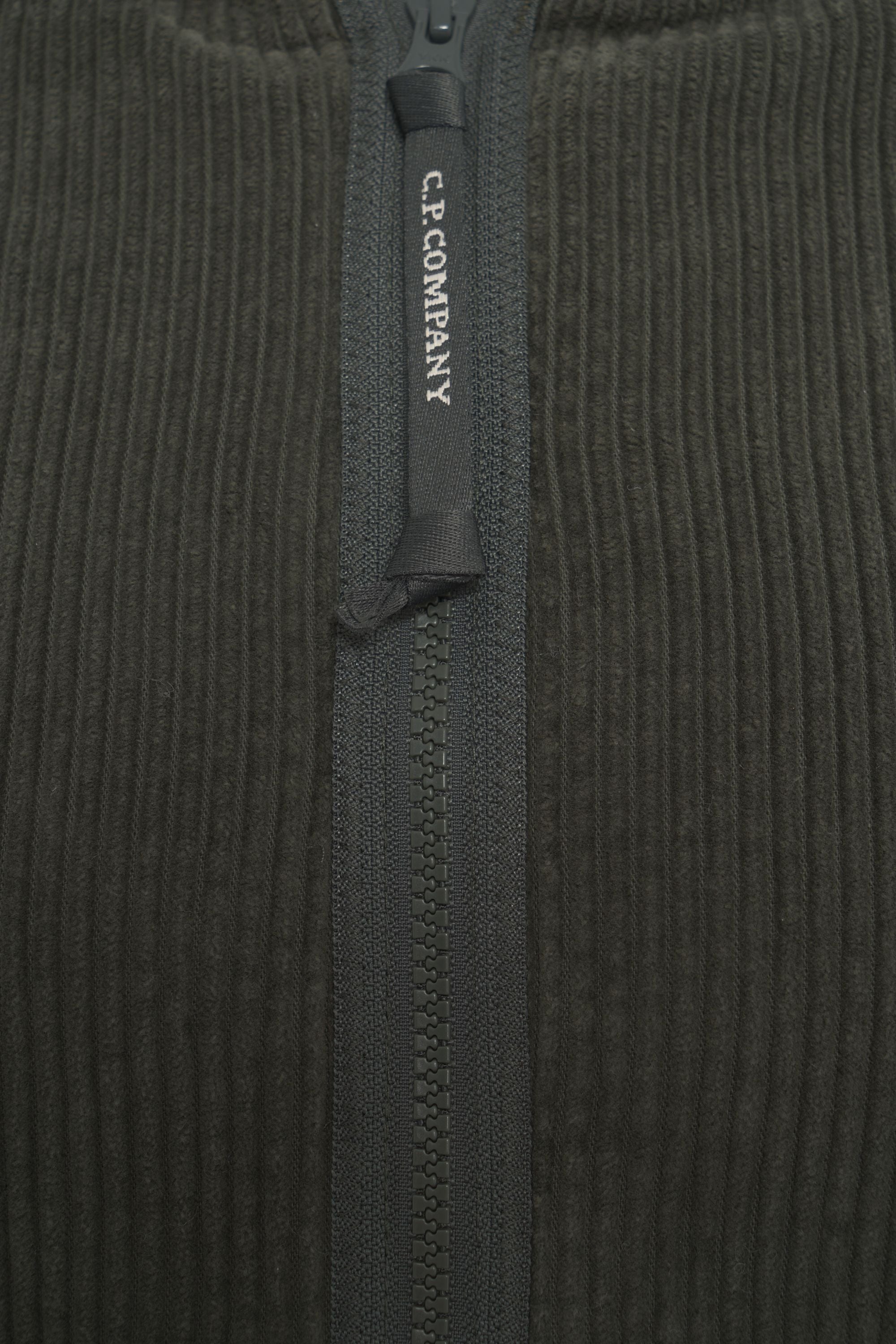 C.P. COMPANY Men's Textured Hoodie Jacket with Logo Patch