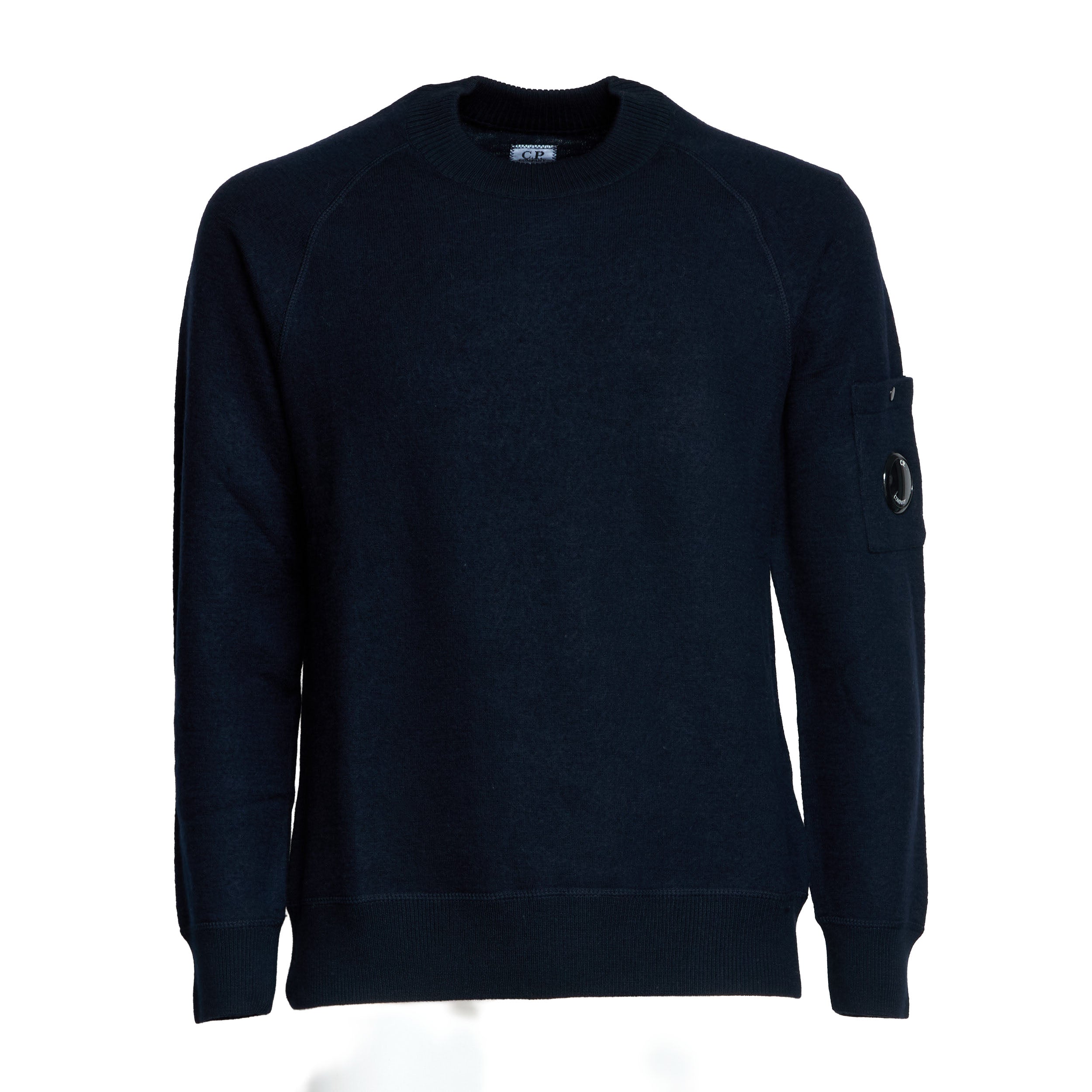 C.P. COMPANY Merino Wool Felted Crew Neck Knit Sweater - Men’s Regular Fit
