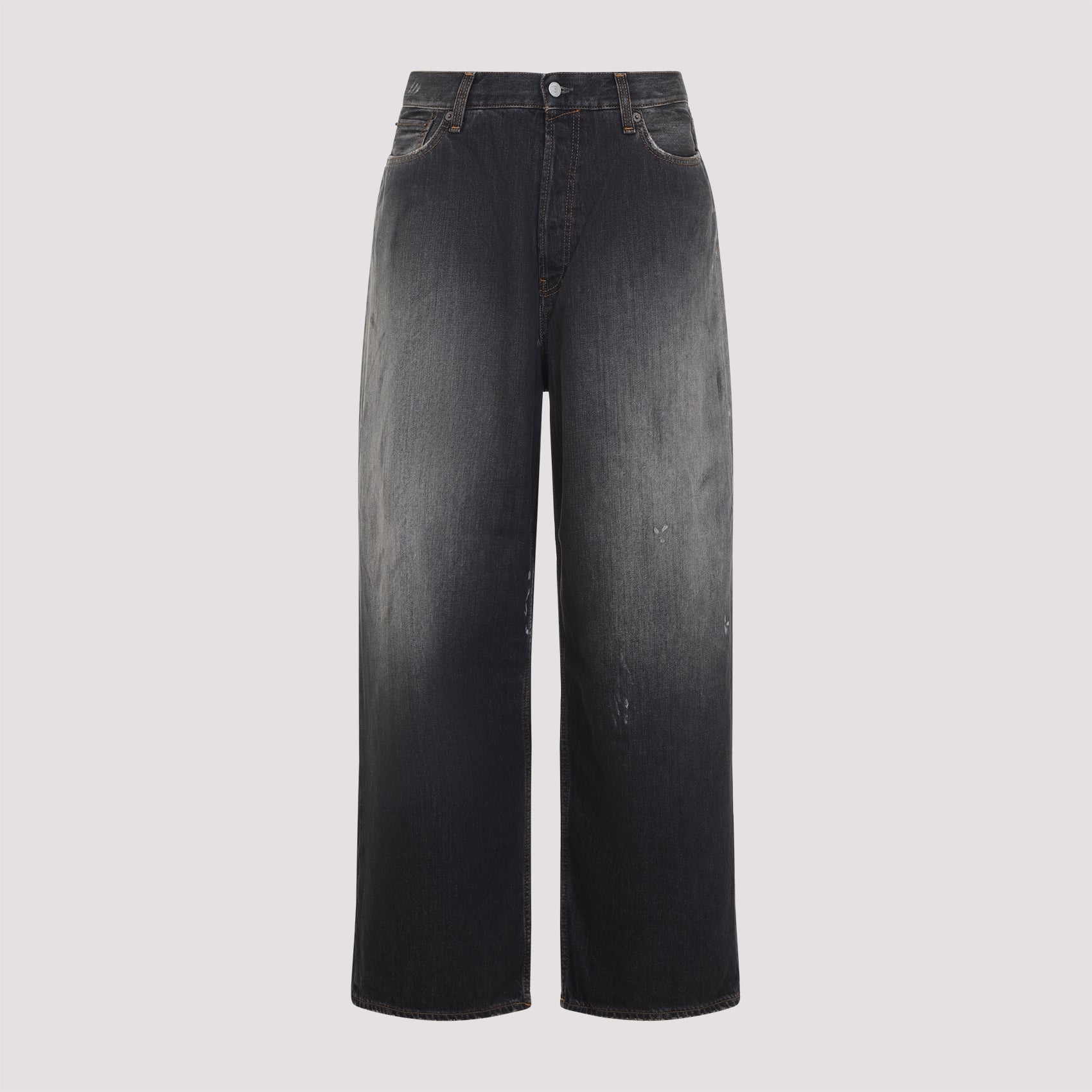 ACNE STUDIOS Men's Paint Splatter Jeans with Faded Wash