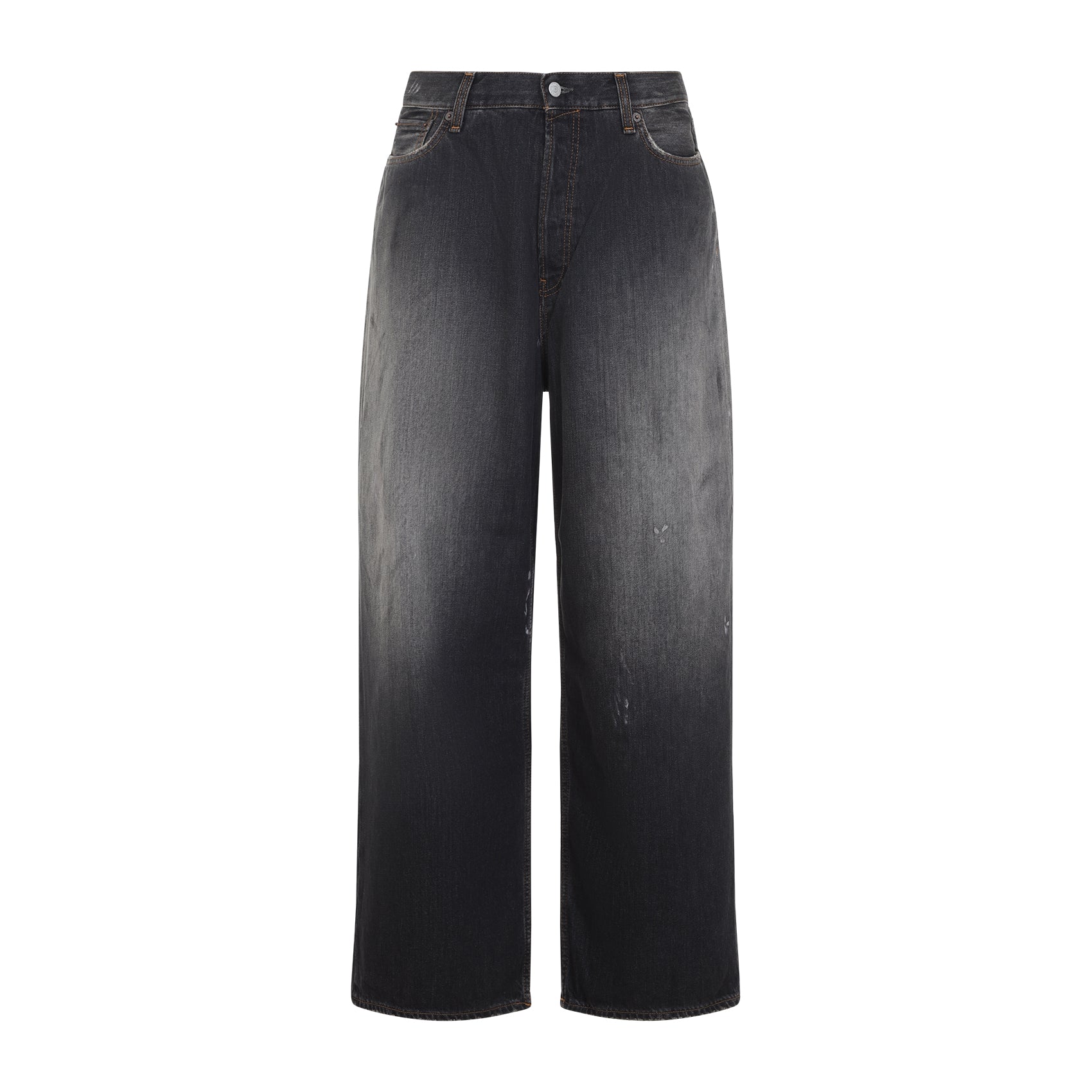 ACNE STUDIOS Men's Paint Splatter Jeans with Faded Wash
