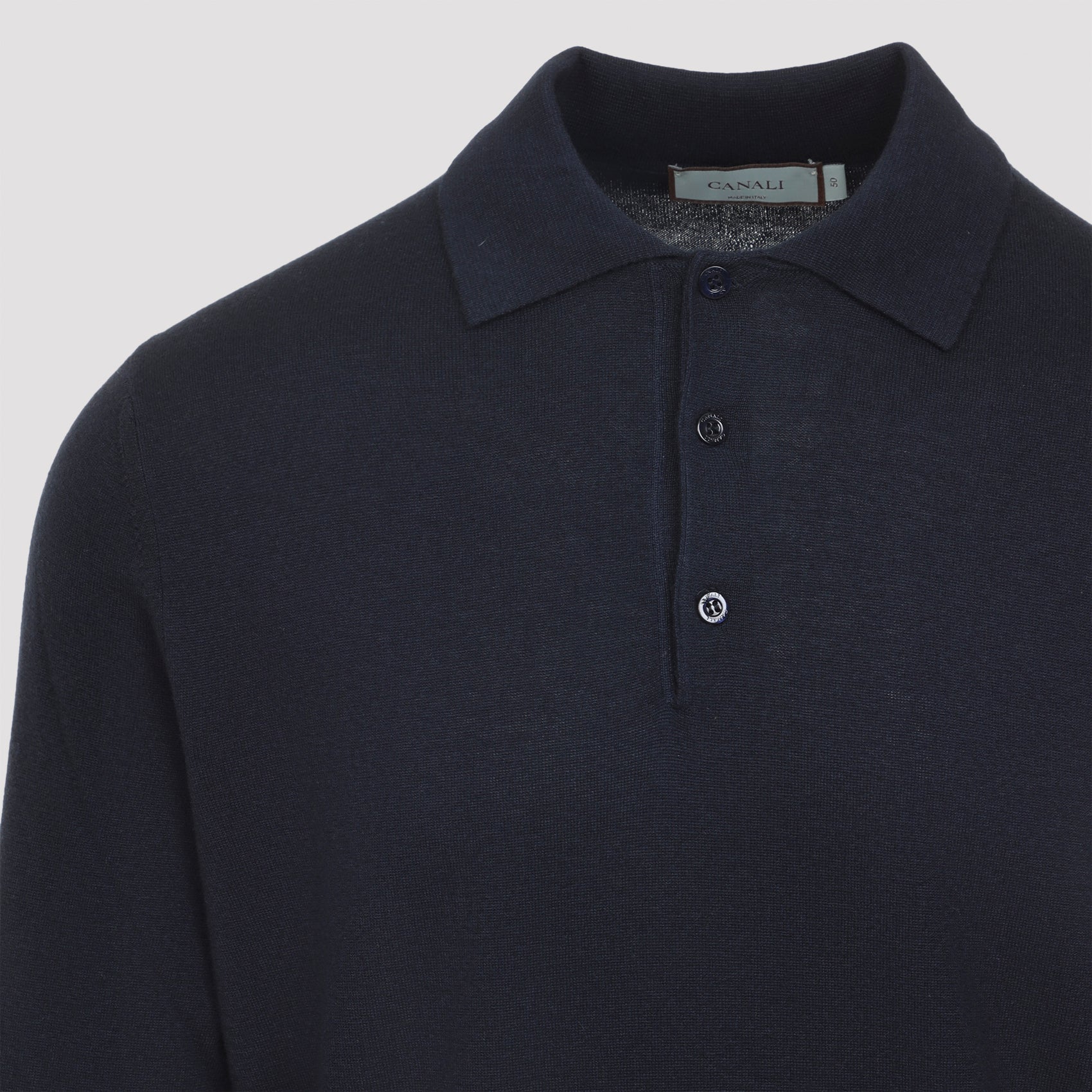 CANALI Cashmere Long Sleeves Polo for Men