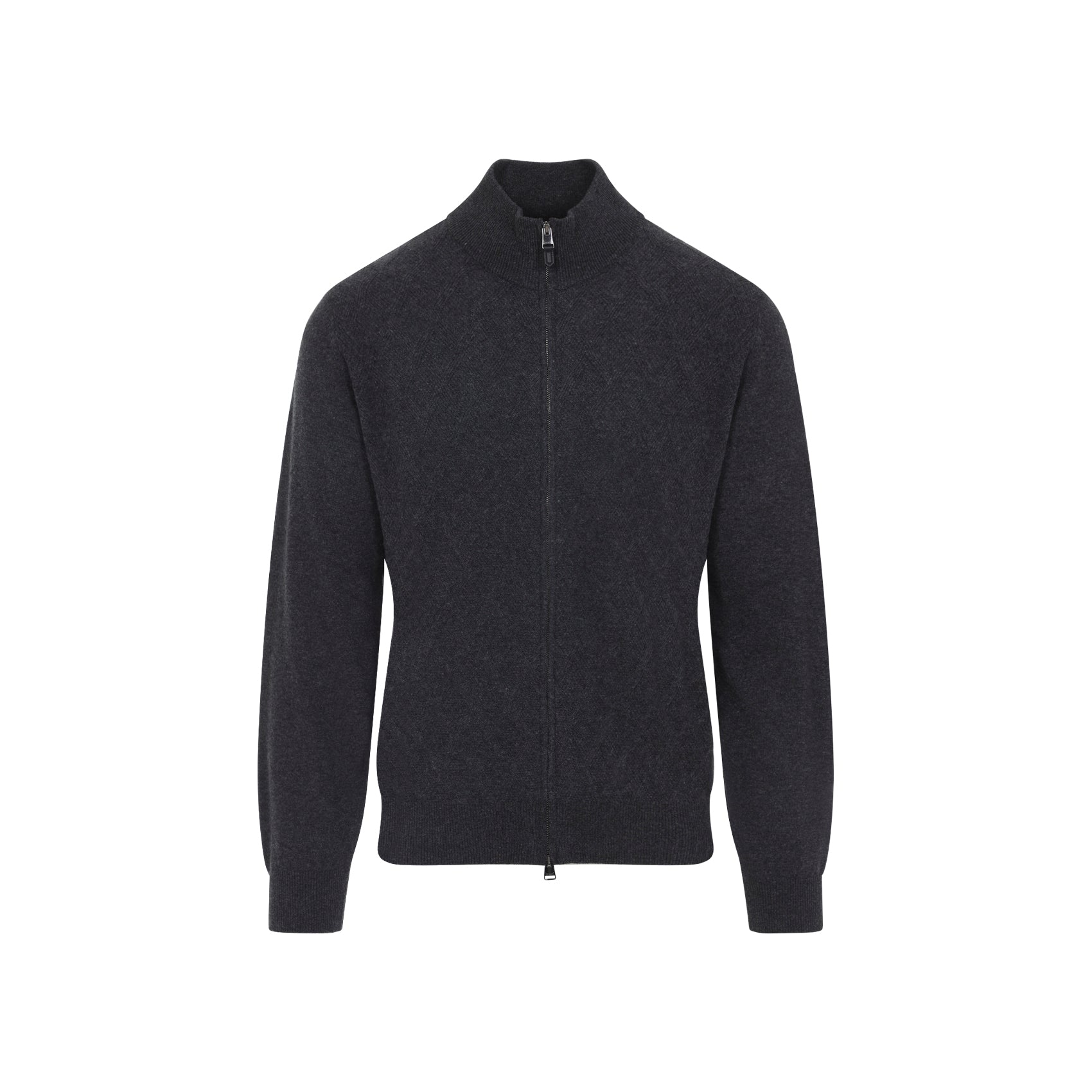CANALI Full Zip High Neck Wool Cardigan for Men