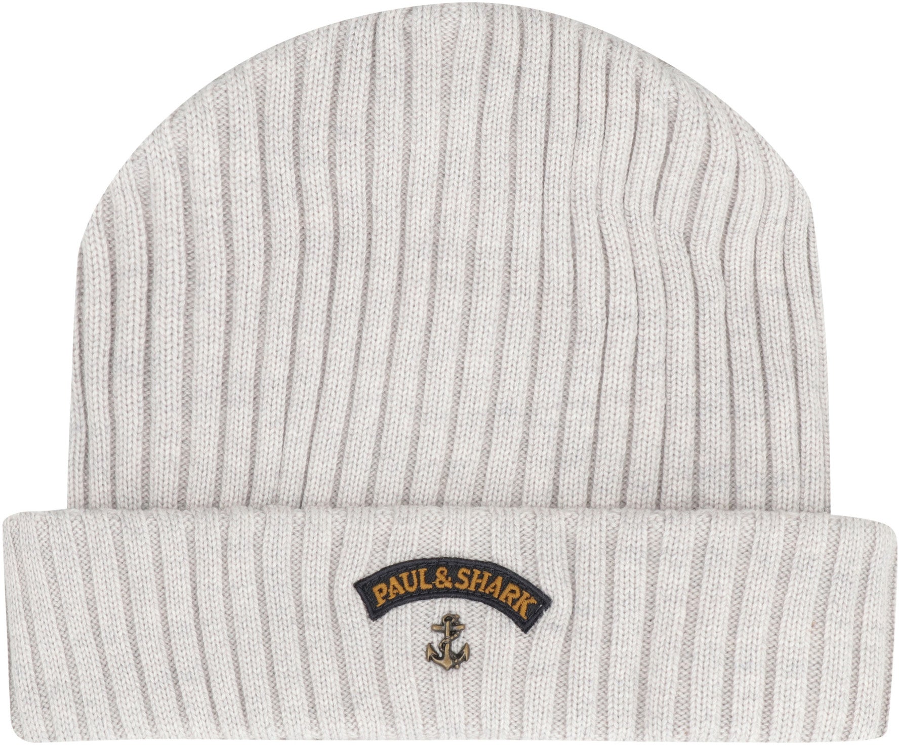 PAUL & SHARK Ribbed Wool Beanie with Front Logo Detail