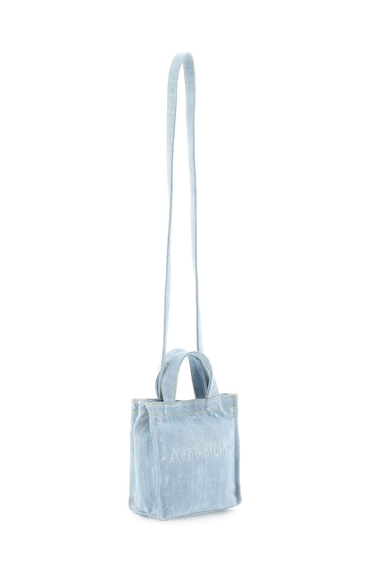 ACNE STUDIOS Mini Denim Shopper Handbag with Double Top Handle