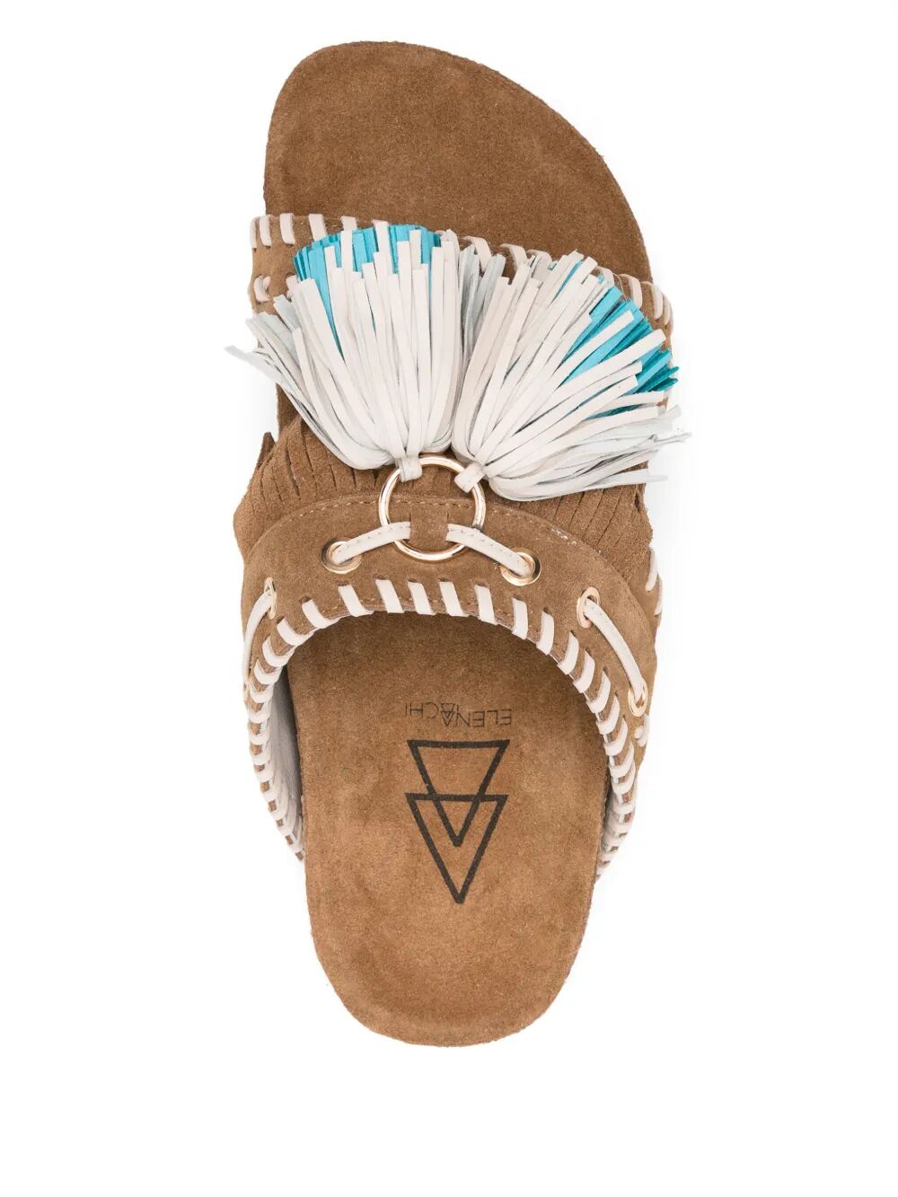 ELENA IACHI Suede Tan Slippers for Women