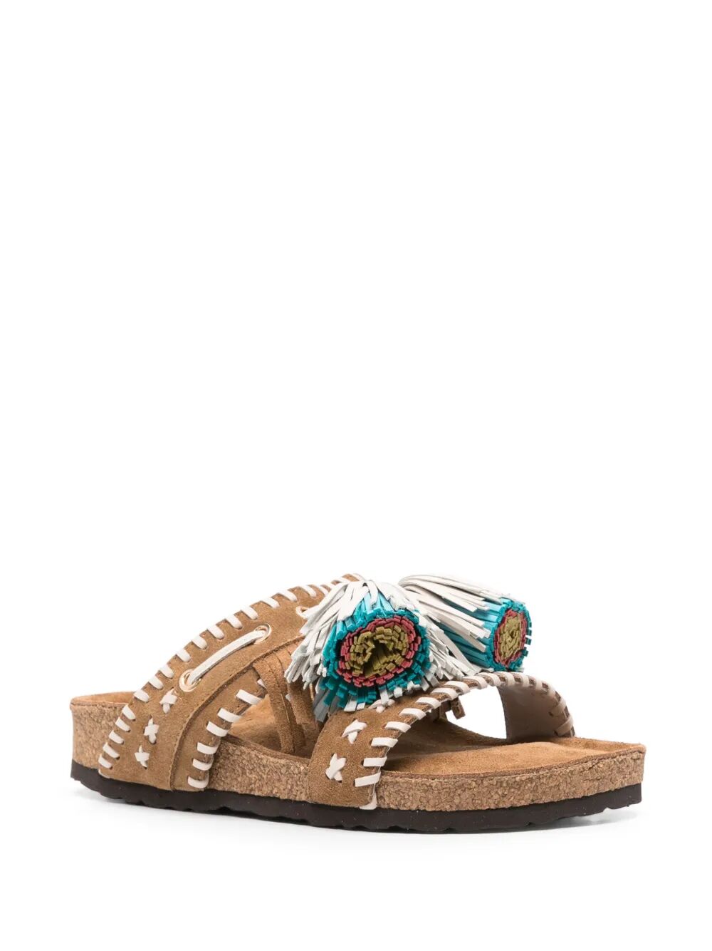 ELENA IACHI Suede Tan Slippers for Women