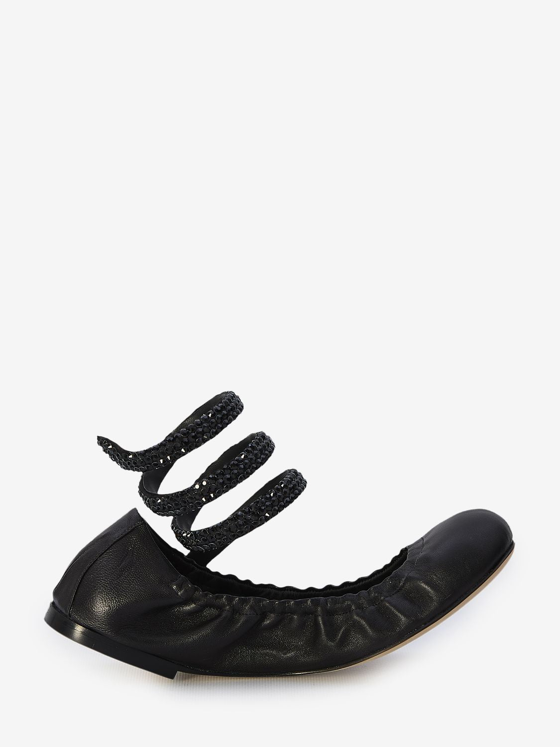 RENE CAOVILLA Mini Ballerinas with Crystal Snake Ankle Strap