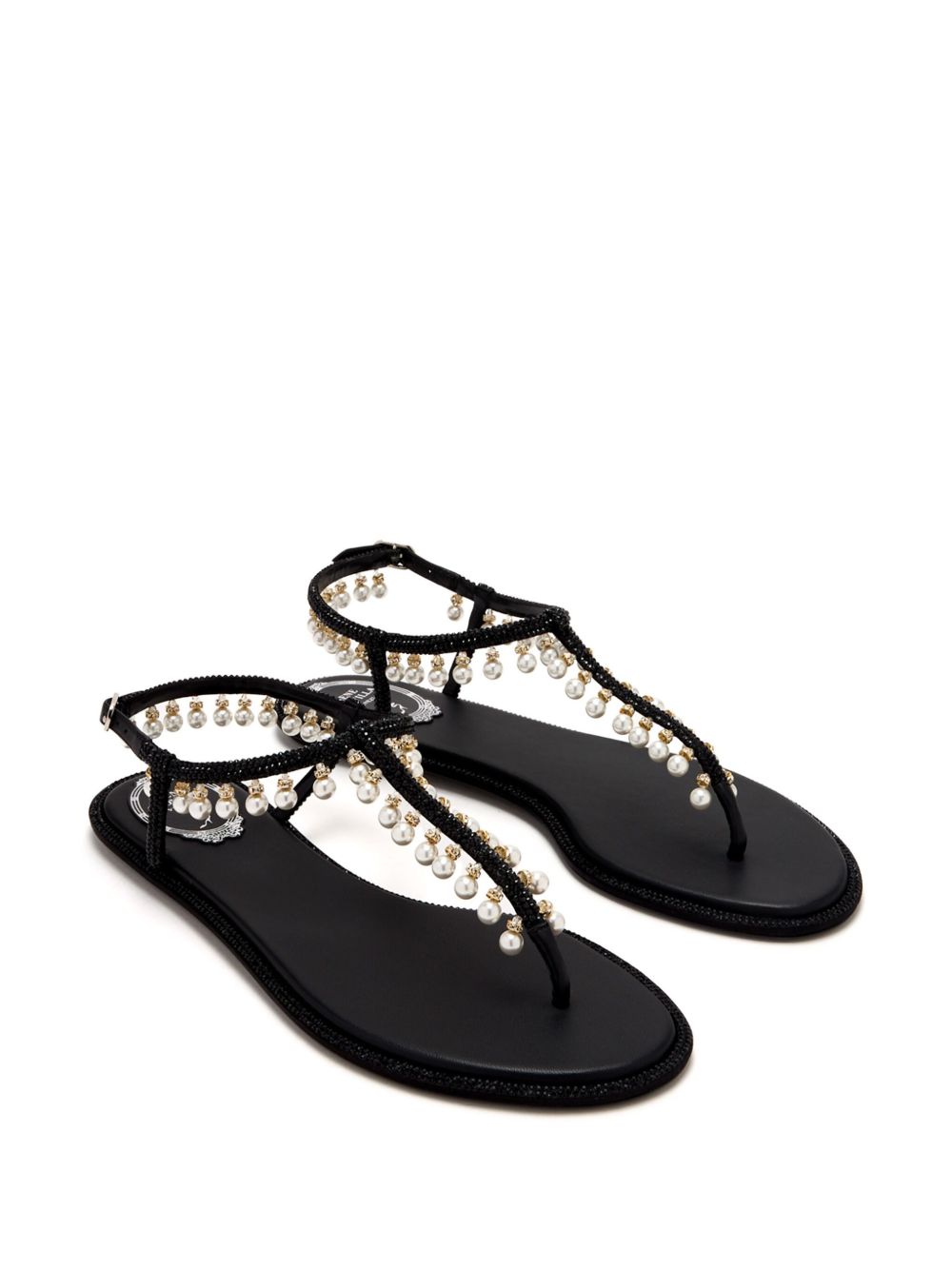 RENE CAOVILLA Diana Pearl Flat Sandals