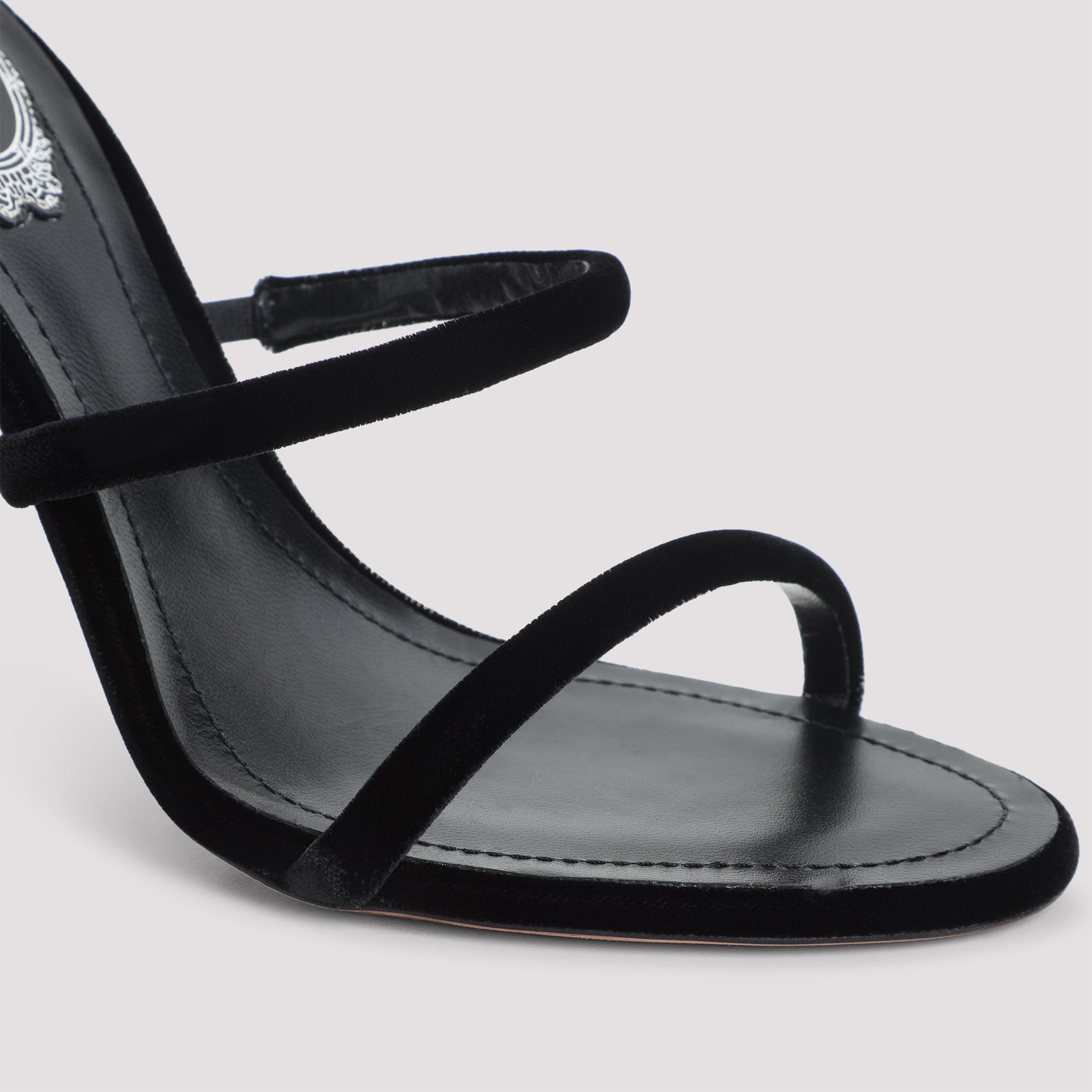 RENE CAOVILLA Velvet Snake Sandals with 10.5cm Heel