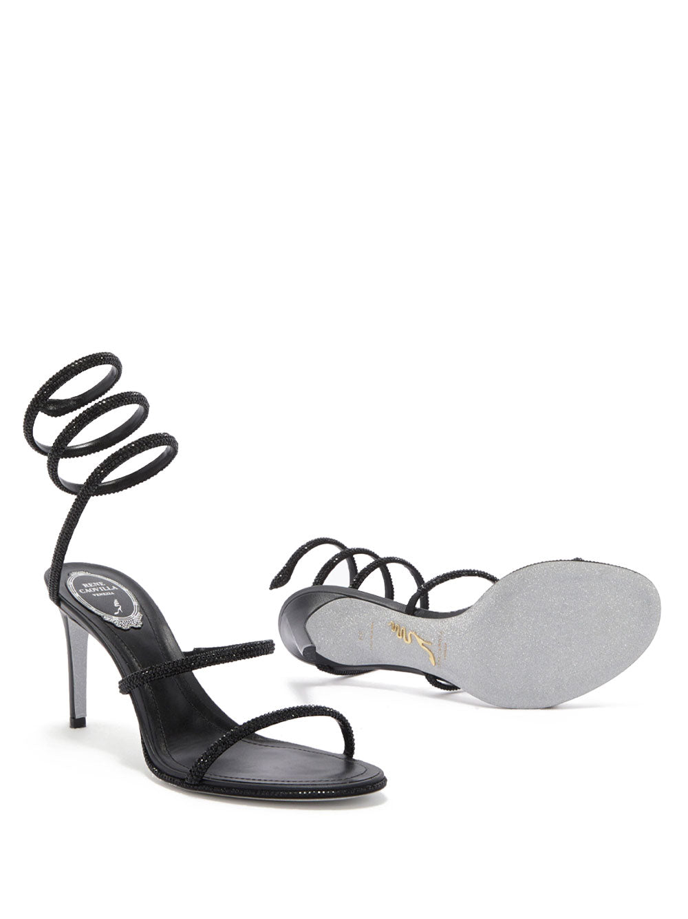 RENE CAOVILLA Cleo 80 Satin Heeled Sandals