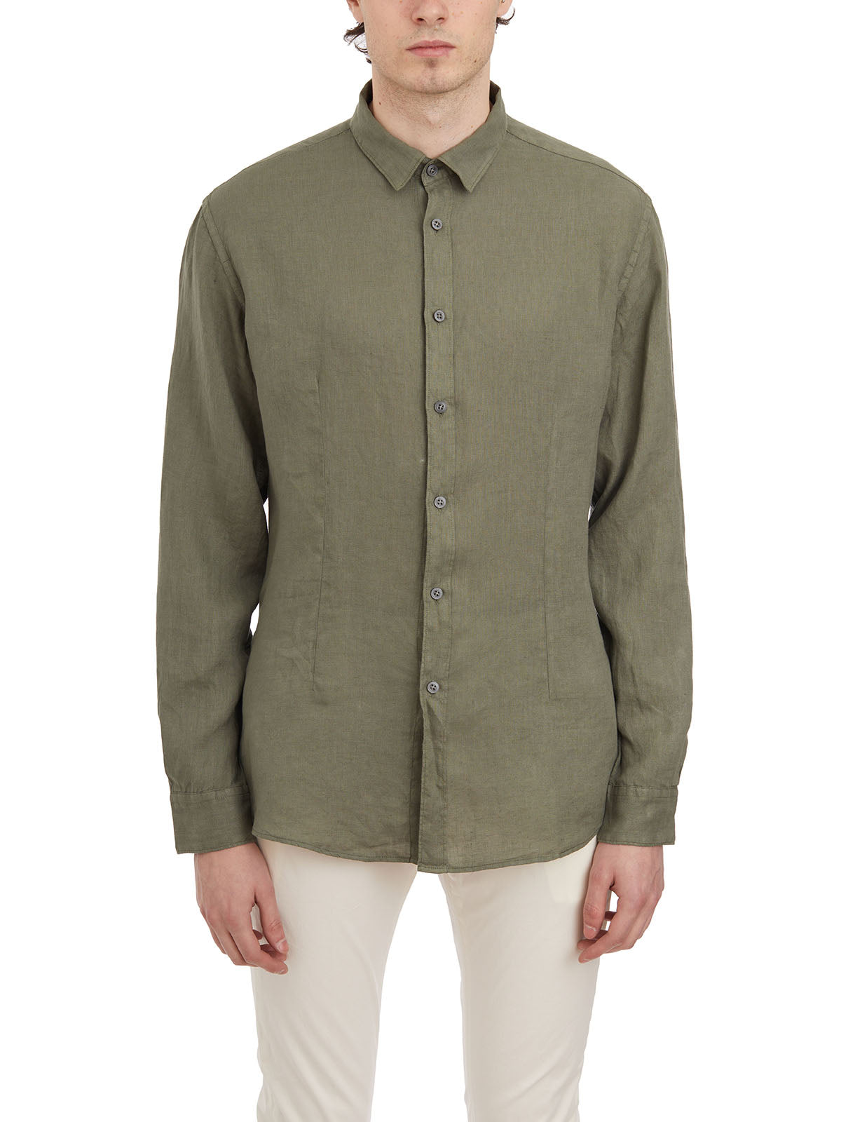 DANIELE ALESSANDRINI Linen Basic Shirt - Size 41