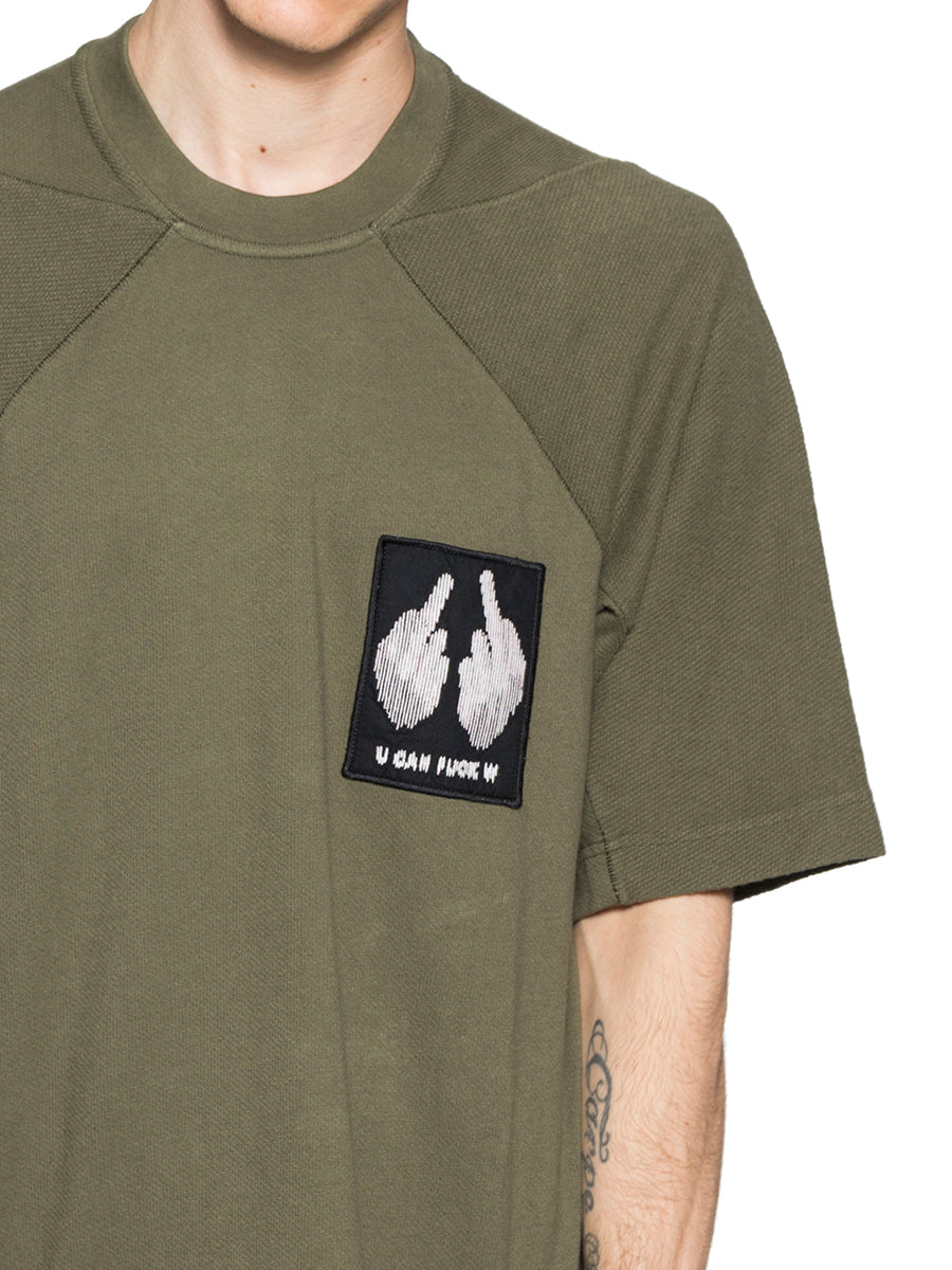 11 BY BBS Men's Cotton Mini Sweatshirt with Applied Patches