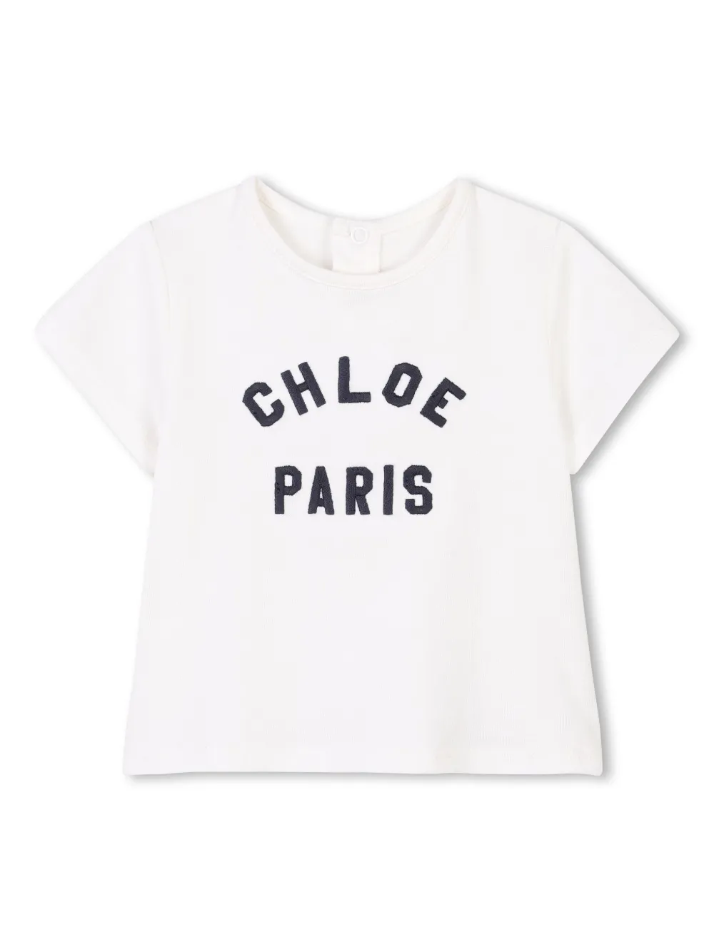 CHLOÉ Girls' Logo T-Shirt with Snap Buttons
