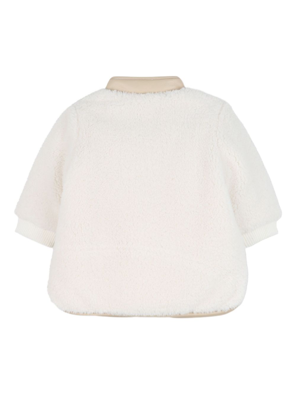 CHLOÉ Chic Fleece Jacket with Faux Leather Collar for Girls