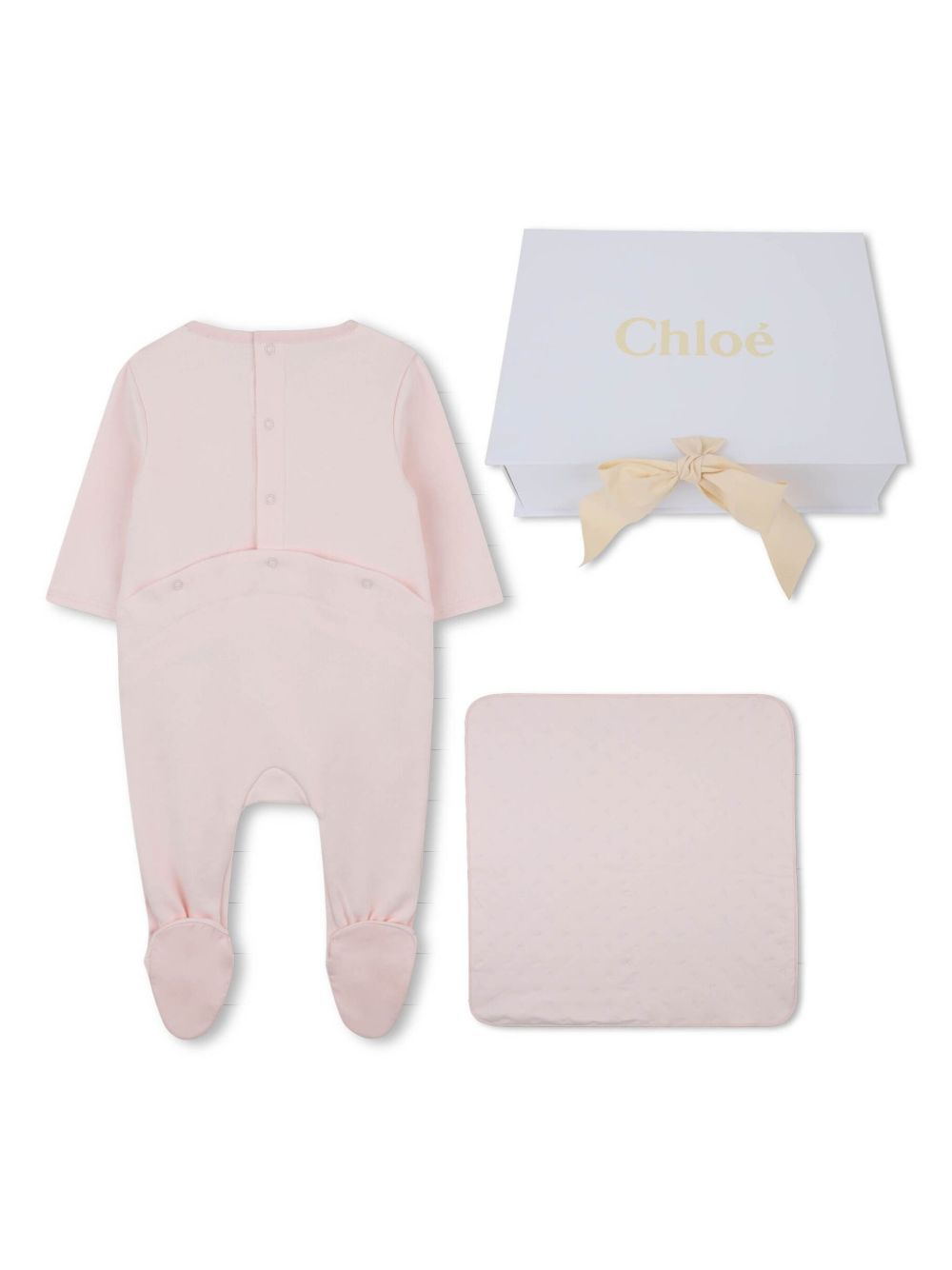 CHLOÉ Mini Logo-Embroidered Babygrow Set