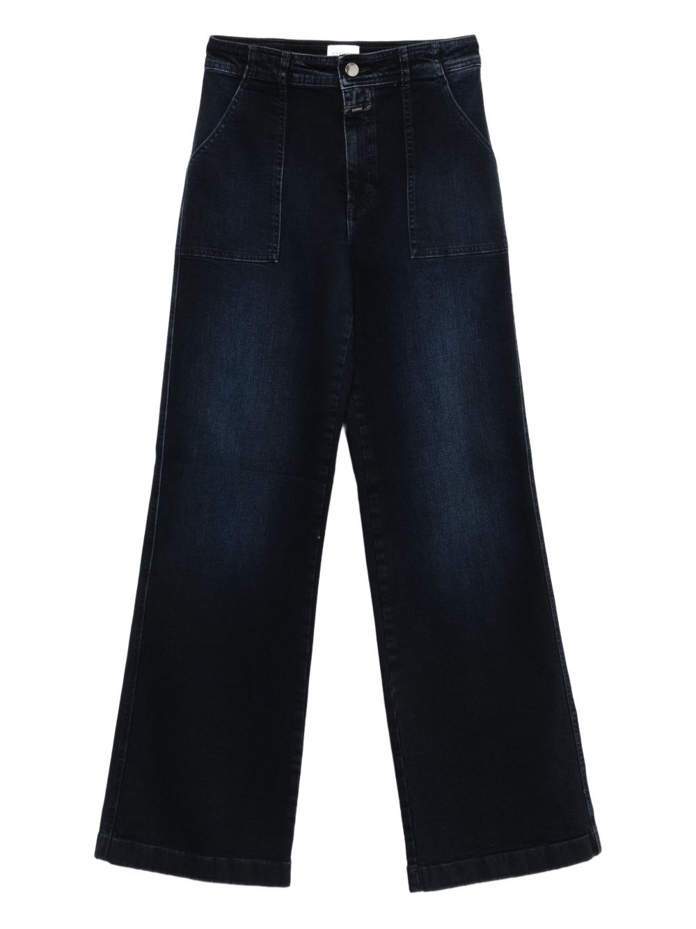 CLOSED High Rise Wide Leg Denim Jeans with Front Patch Pockets - FW25