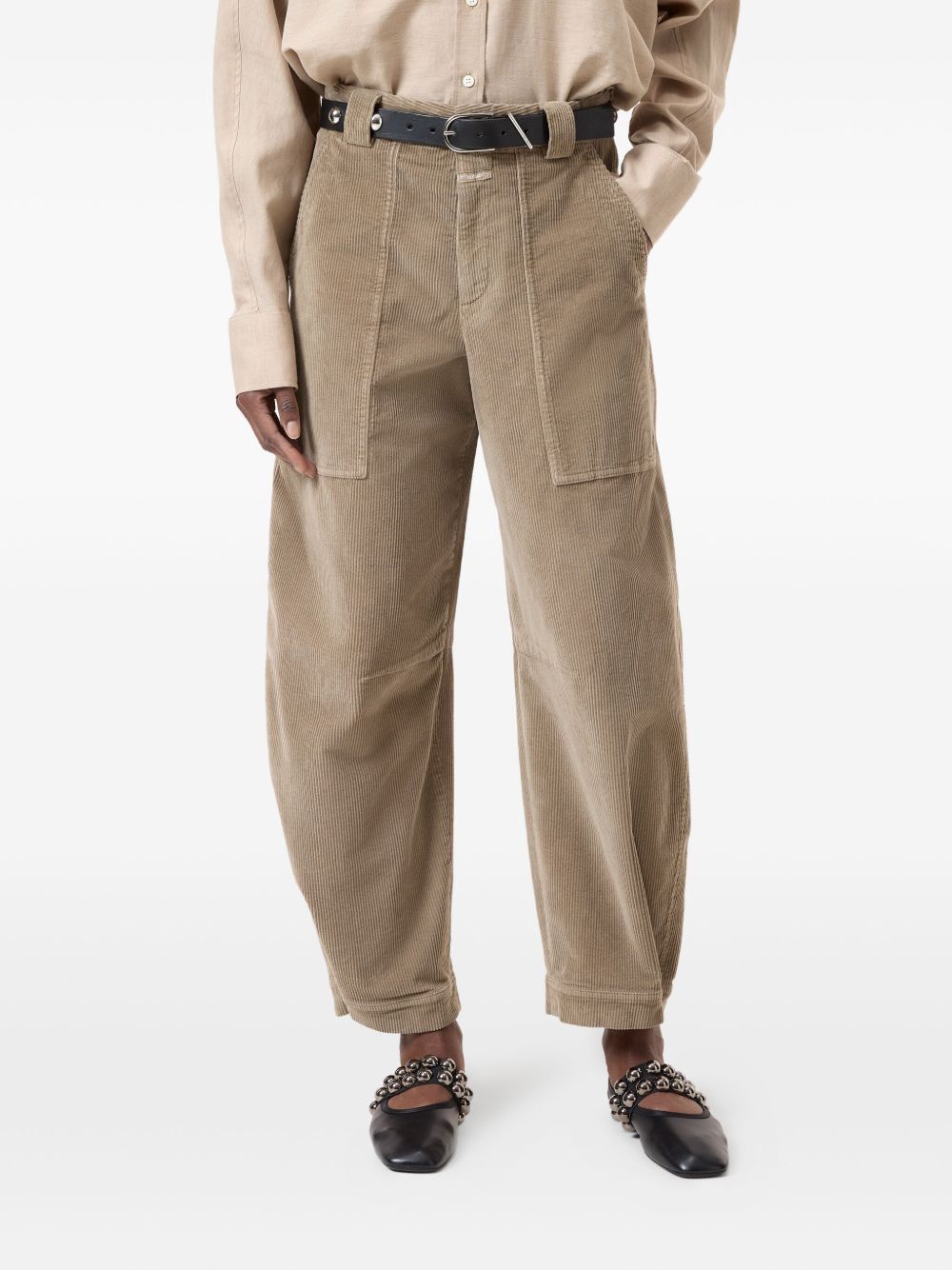 CLOSED Cropped Cotton Trousers with Front Pockets for Women