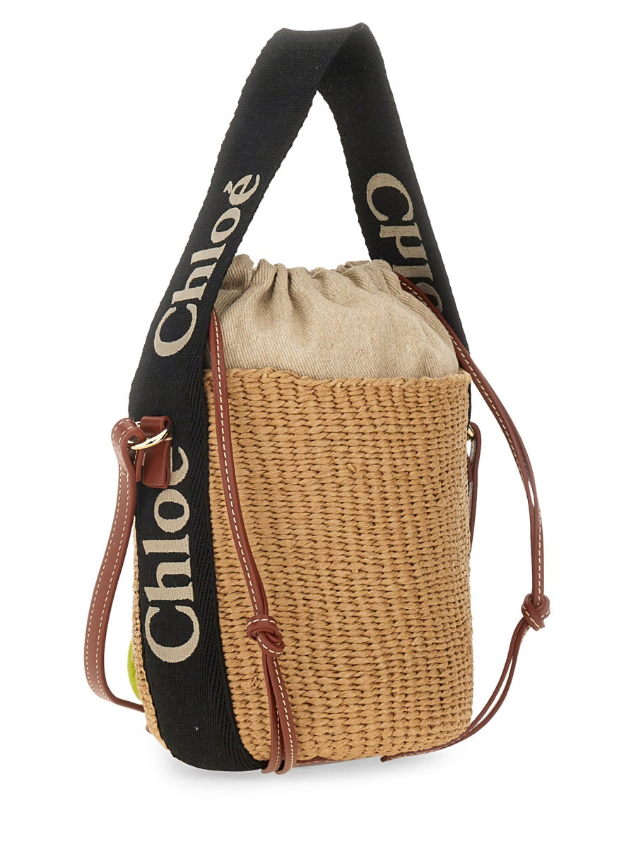 CHLOÉ Mini Bucket Bag with Leather Accents