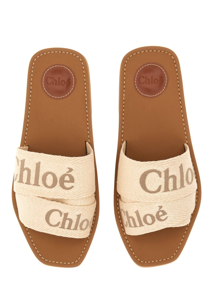 CHLOÉ Women's Linen Slide Sandal