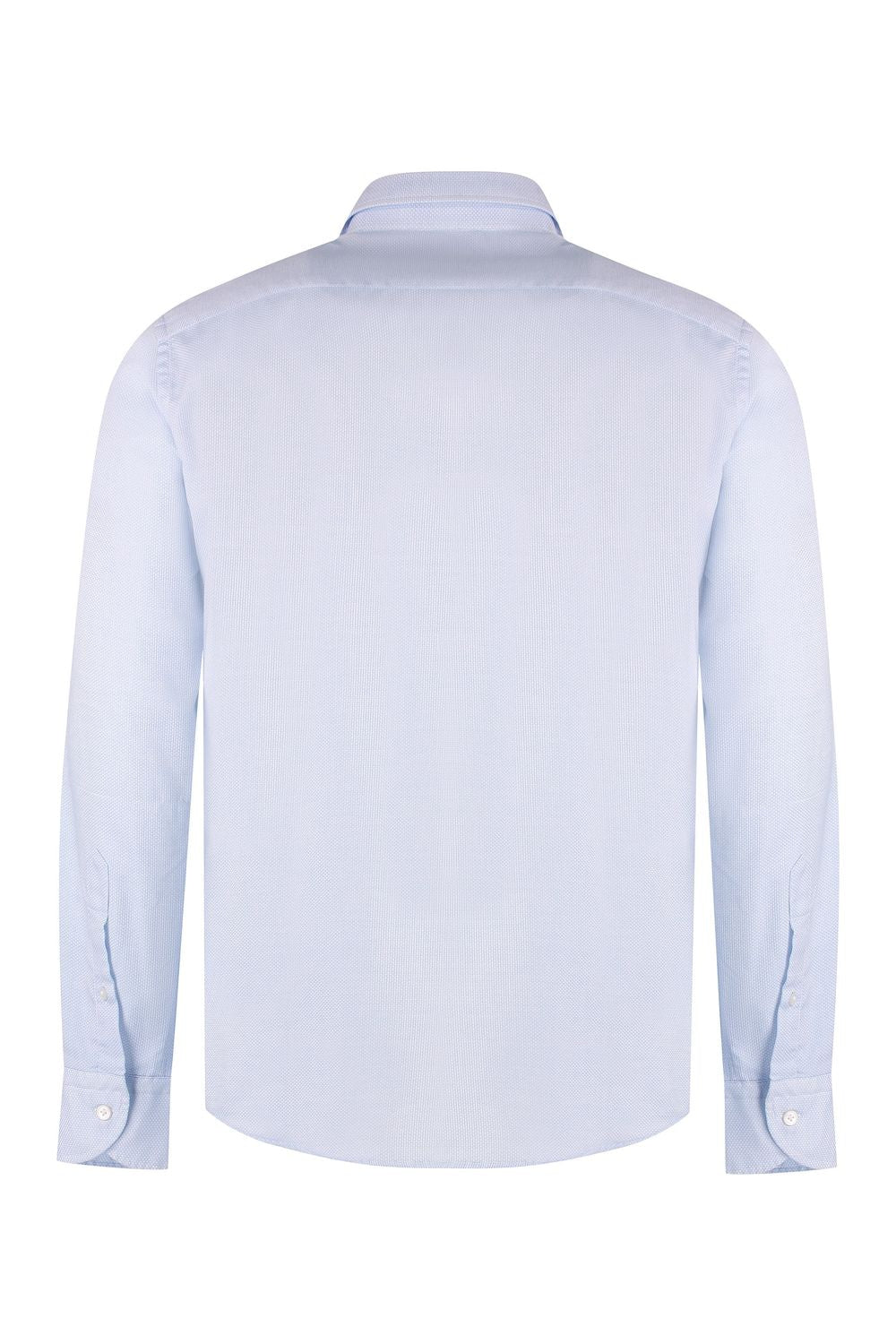 BASTONCINO Men's Printed Cotton Shirt with Rounded Hem