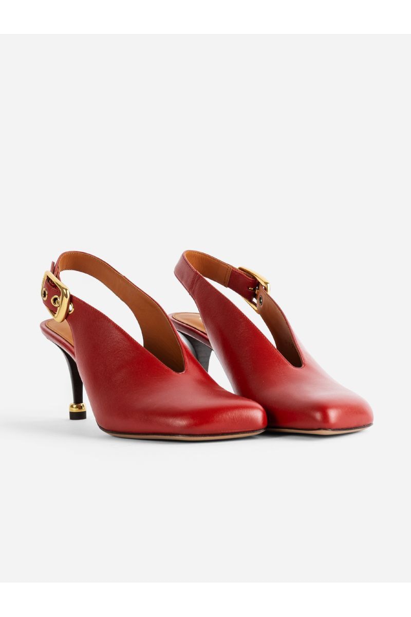 CHLOÉ Chic Asymmetrical Toe Pumps with Back Strap - 7cm Heel