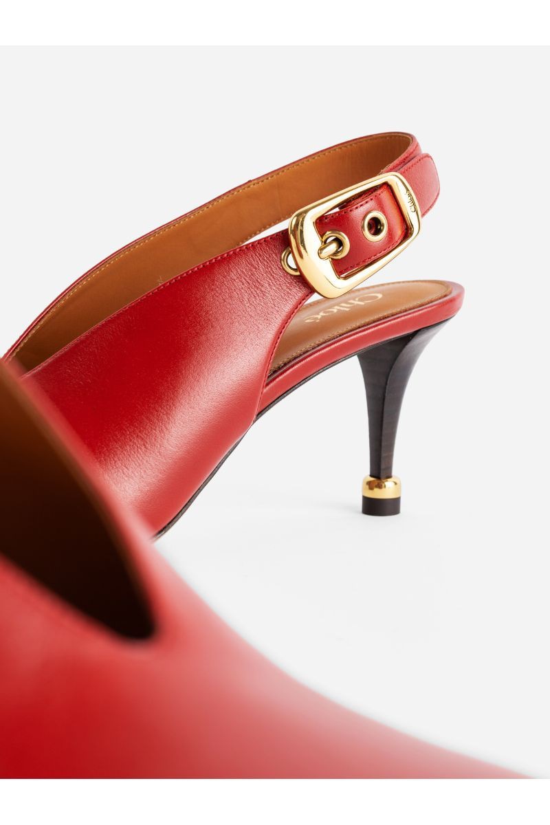 CHLOÉ Chic Asymmetrical Toe Pumps with Back Strap - 7cm Heel