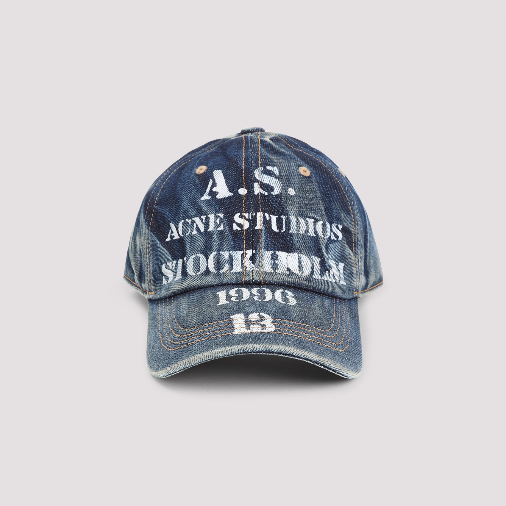 ACNE STUDIOS Washed Cotton Hat with Embroidered Eyelets