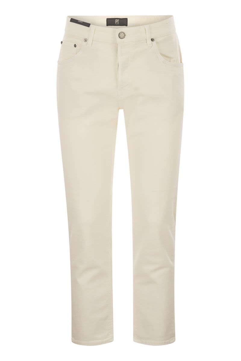 PT TORINO Men's Ankle Length Carrot Fit Stretch Denim Trousers