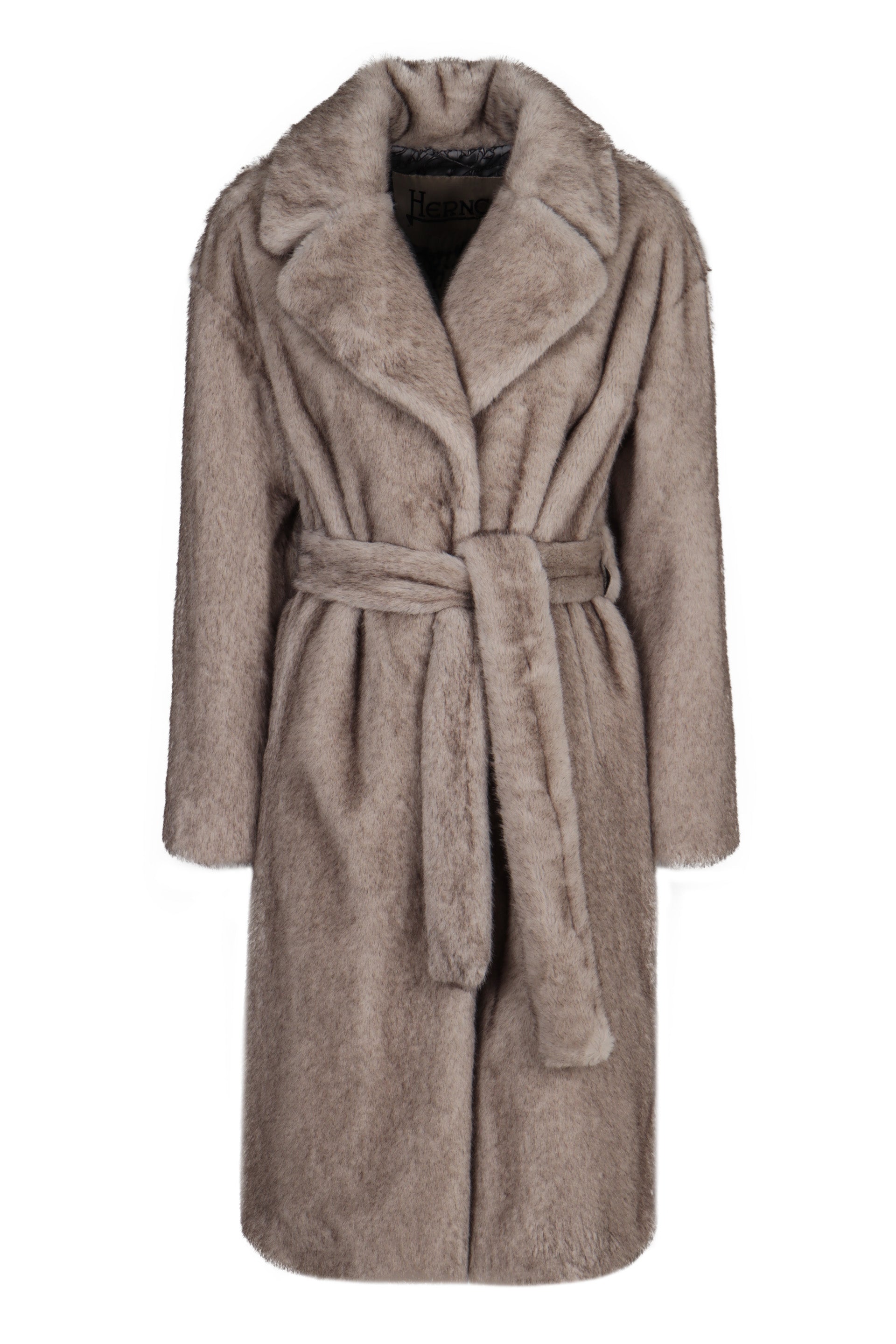 HERNO Sophisticated Faux Fur Knee-Length Jacket for Women