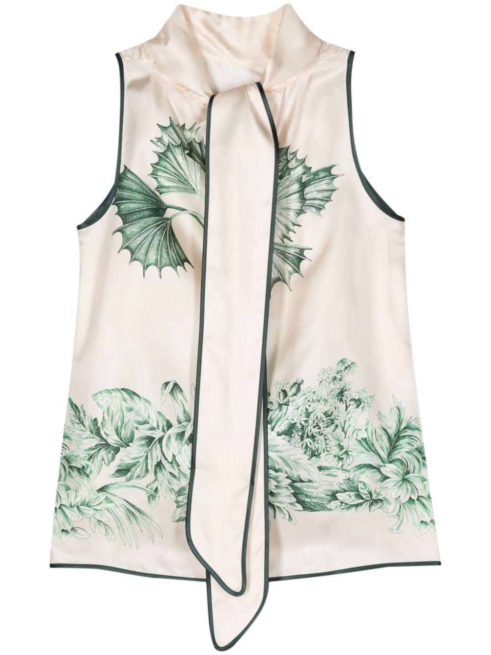 F.R.S FOR RESTLESS SLEEPERS Sleeveless Silk Printed Halterneck Top