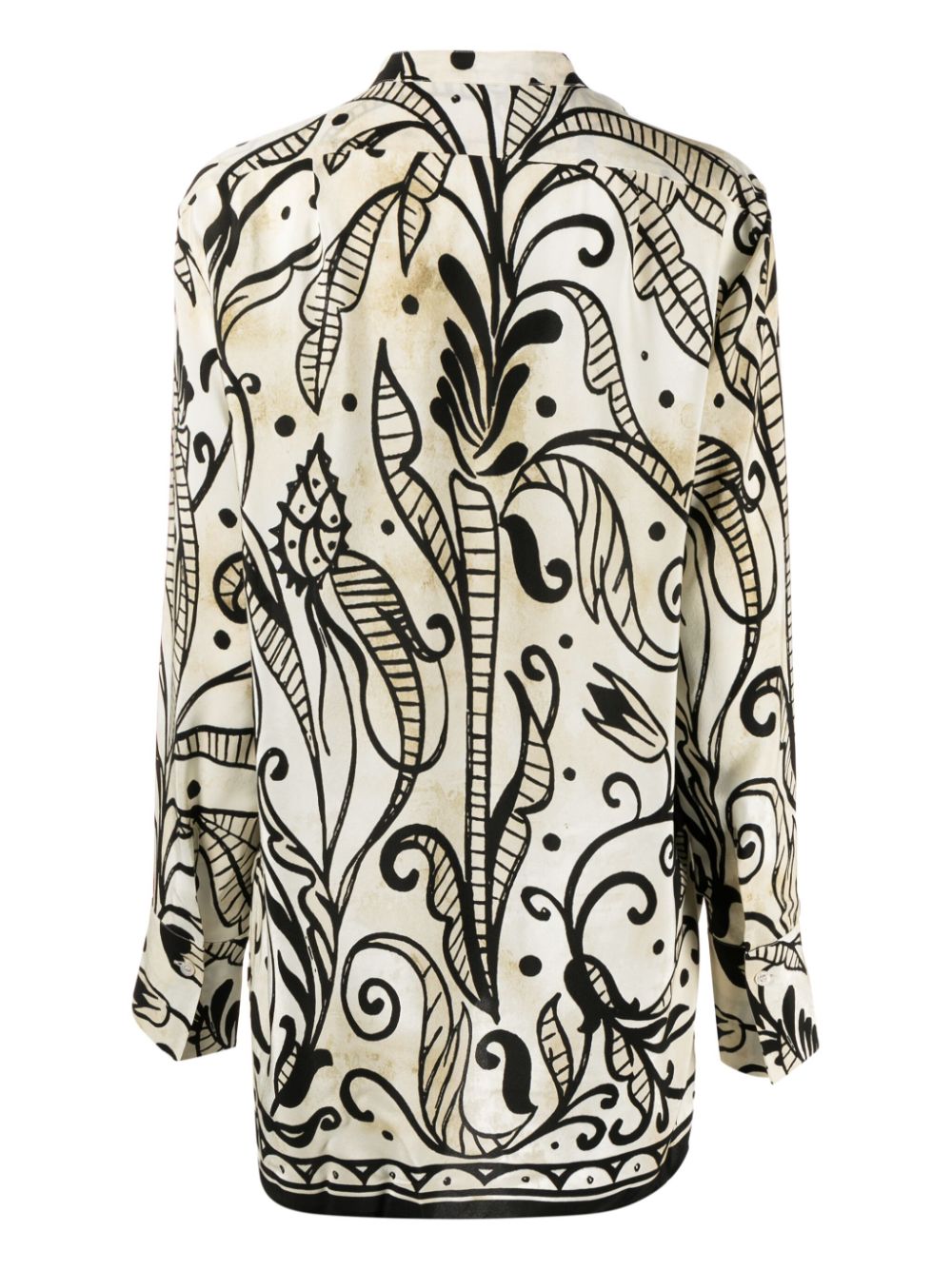 F.R.S FOR RESTLESS SLEEPERS Floral-Print Silk Pyjama Shirt