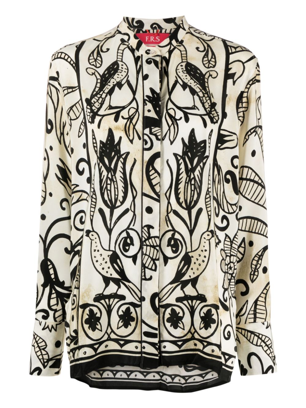 F.R.S FOR RESTLESS SLEEPERS Floral-Print Silk Pyjama Shirt