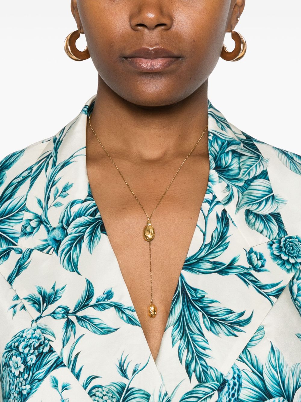 F.R.S FOR RESTLESS SLEEPERS Double-Breasted Floral Print Silk Shirt