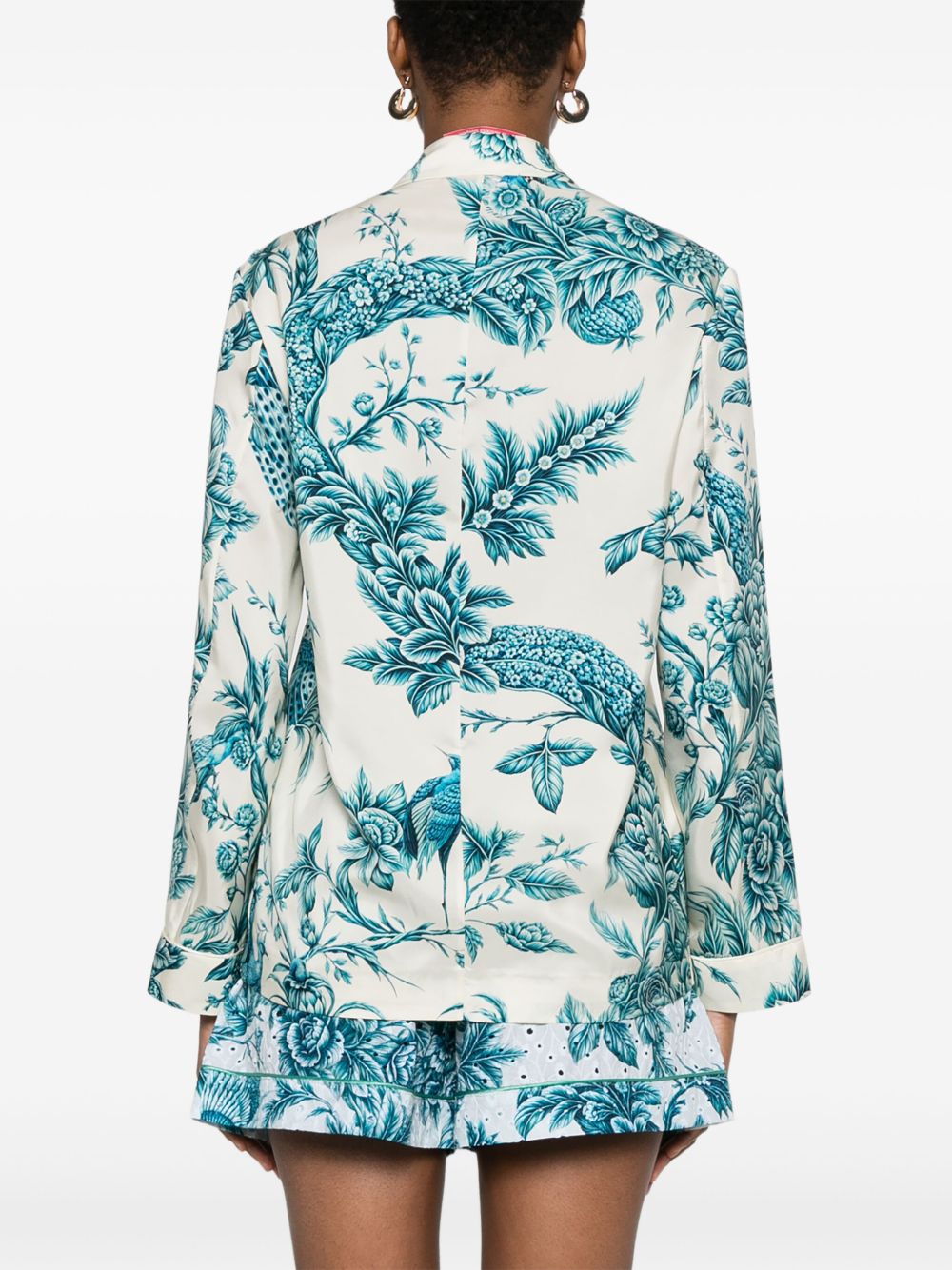 F.R.S FOR RESTLESS SLEEPERS Double-Breasted Floral Print Silk Shirt