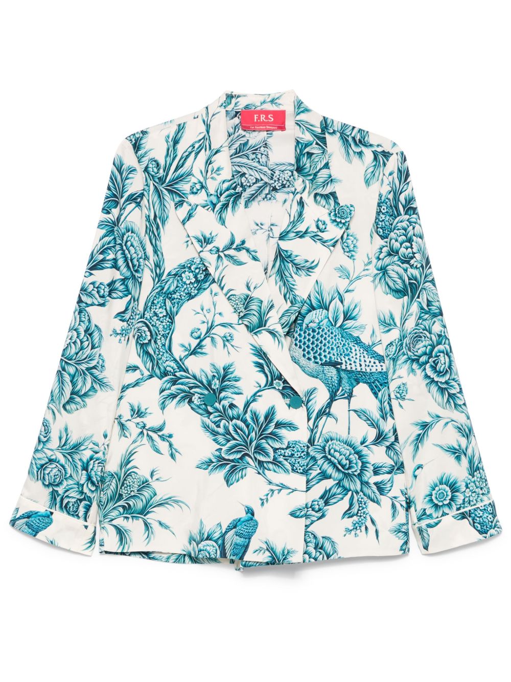 F.R.S FOR RESTLESS SLEEPERS Double-Breasted Floral Print Silk Shirt
