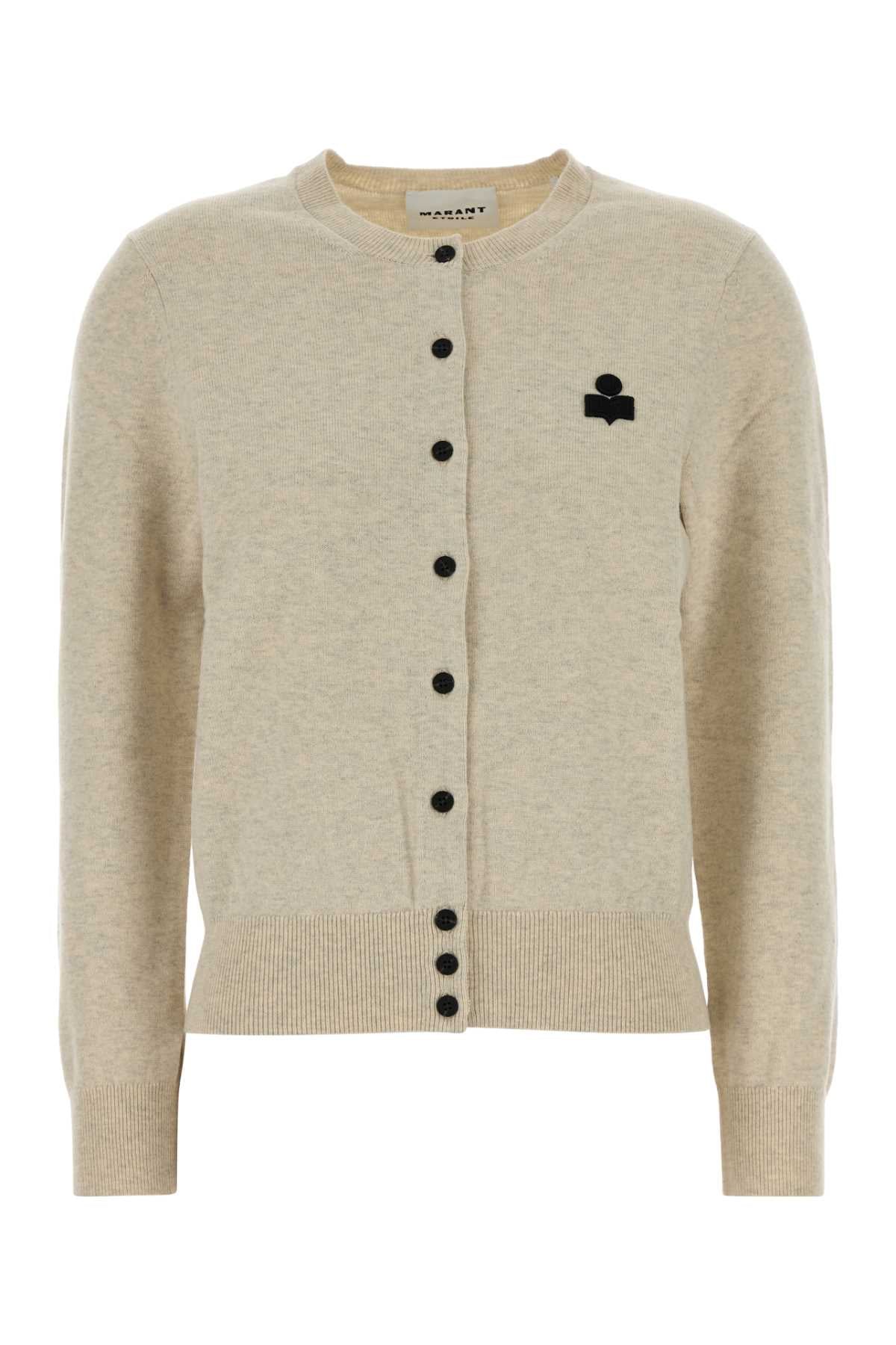 ISABEL MARANT ETOILE Melange Cotton Blend Mona Cardigan - Women’s FW25