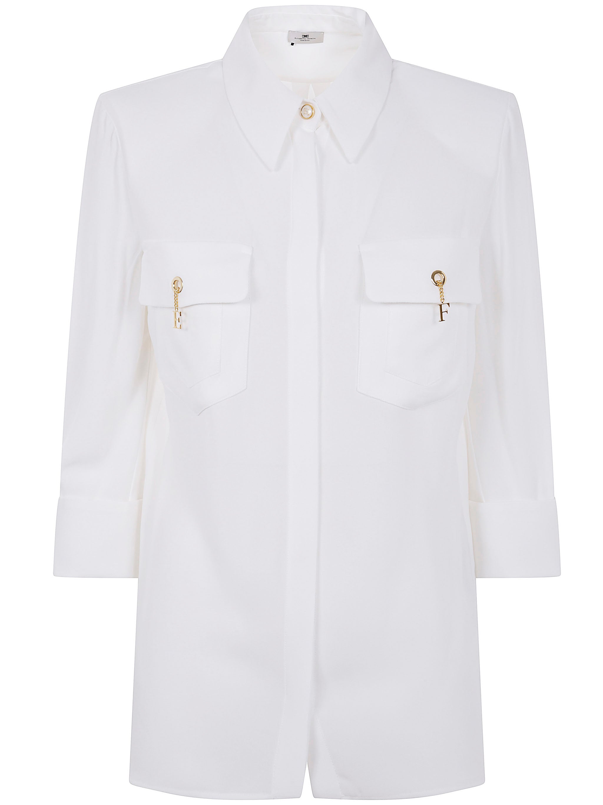 ELISABETTA FRANCHI Long Sleeve Shirt with Hitting Pocket Detail