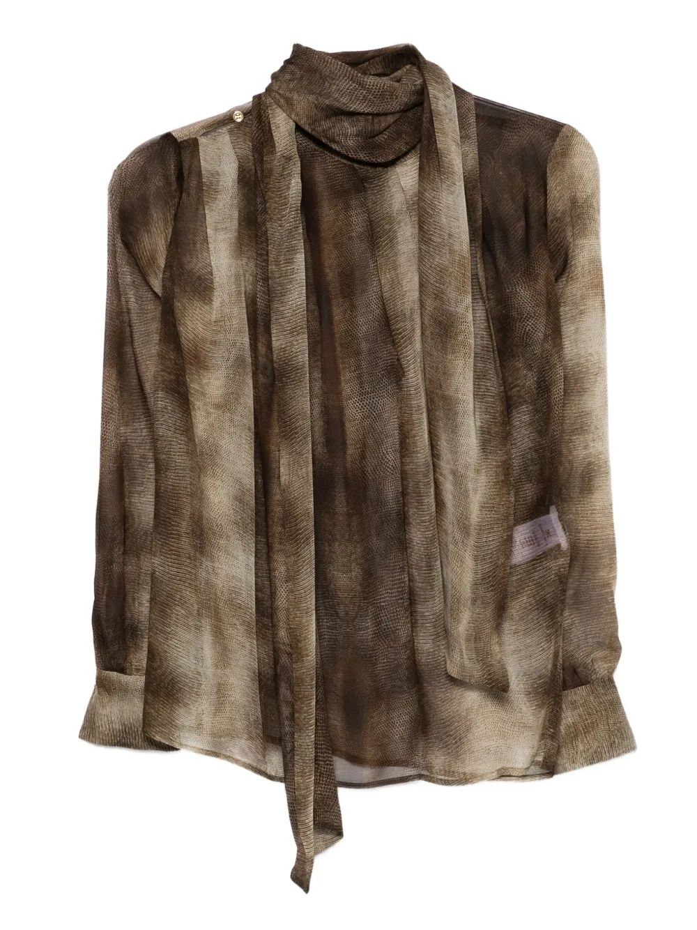 ELISABETTA FRANCHI Chiffon Blouse with Python Print