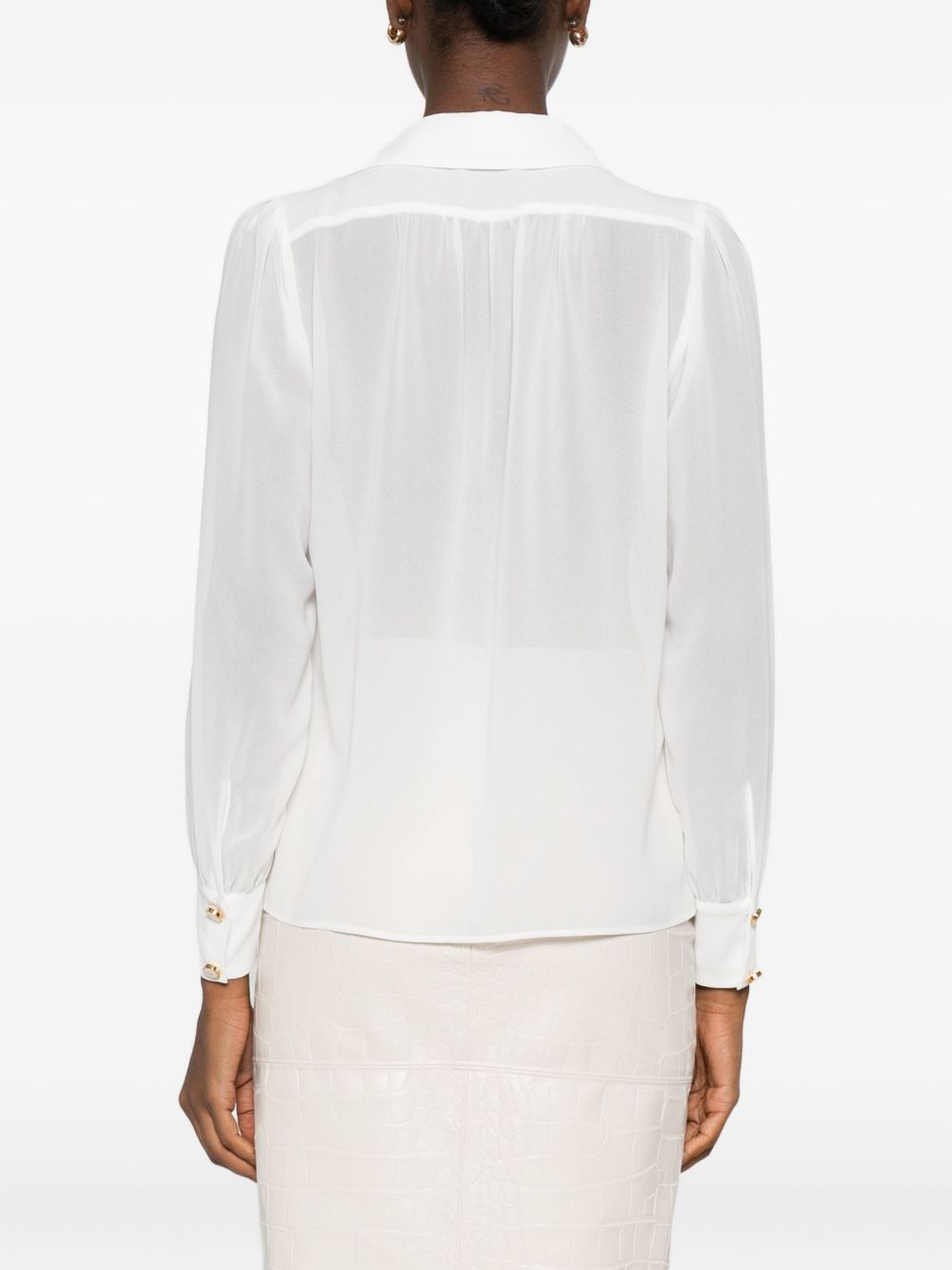 ELISABETTA FRANCHI V-Necked Mini Shirt with Chain Detail