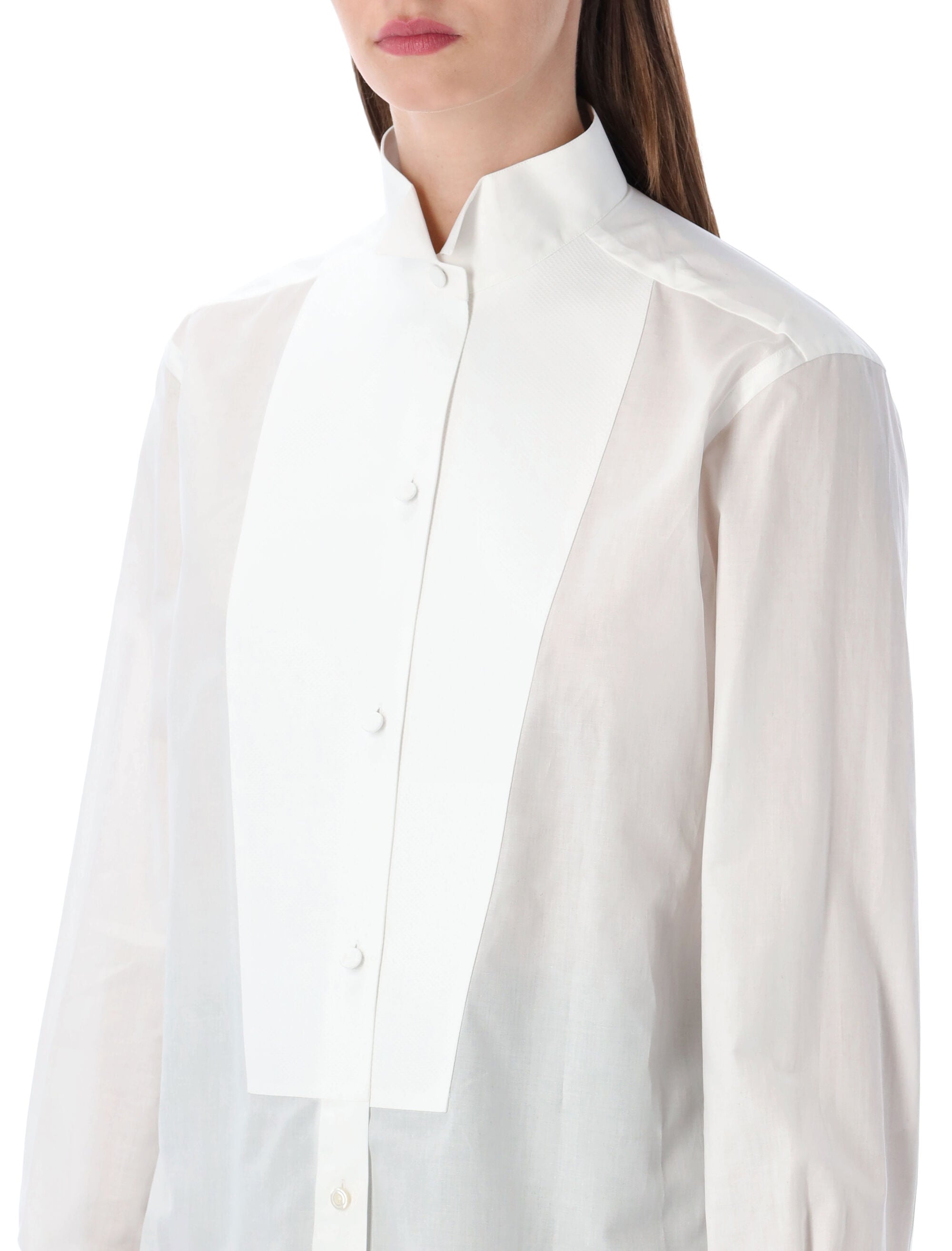 TOM FORD Cotton Sail Tuxedo Shirt - Women’s Size 40
