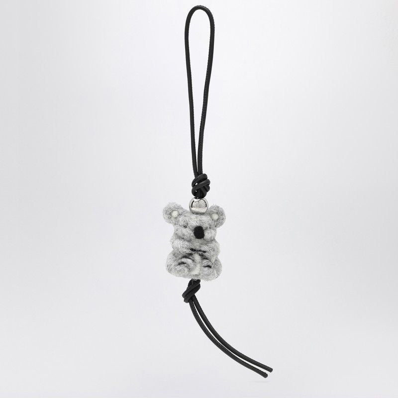LOEWE Mini Koala Pendant Keyring in Felt and Leather
