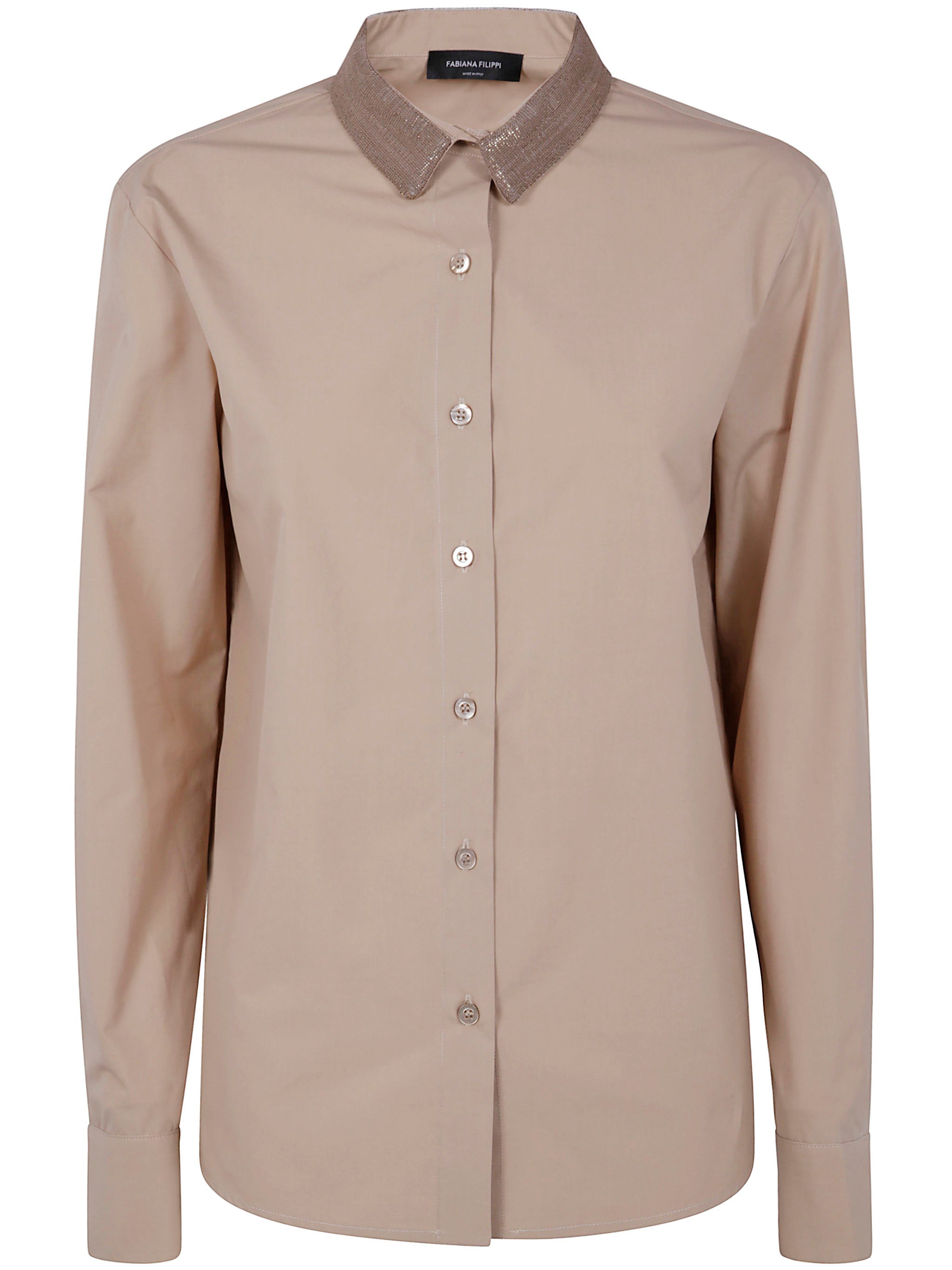 FABIANA FILIPPI Shirt with Filo Diamante Collar for Women
