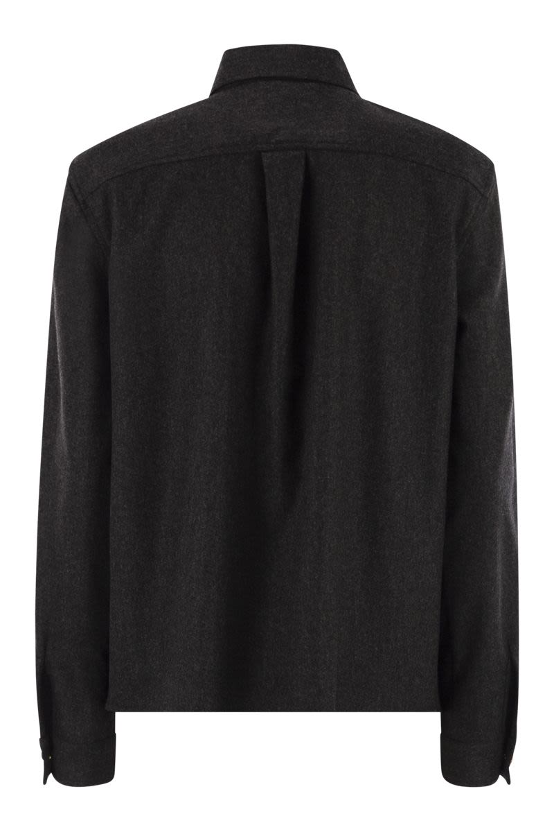 FABIANA FILIPPI Virgin Wool Houndstooth Detail Shirt