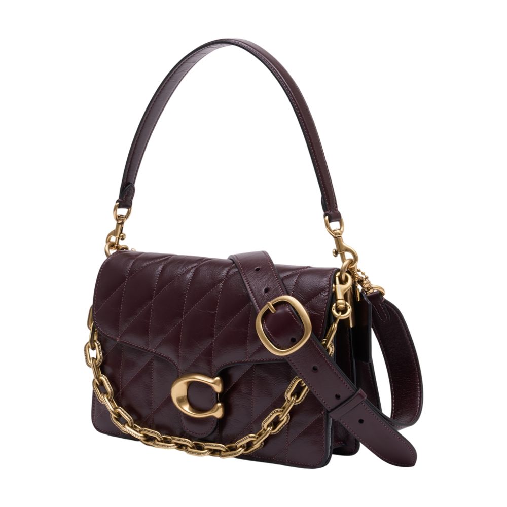 COACH Quilted Glazed Tabby with Chain Shoulder Mini Handbag