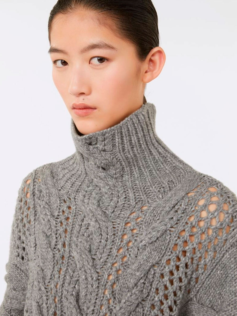 MAX MARA SPORTMAX Oversized Cable-Knit Wool Blend Sweater