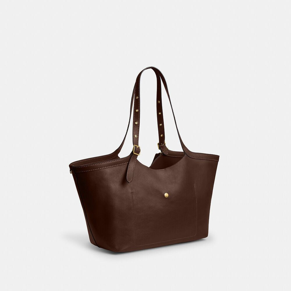 COACH Natural Grain Leather Gramercy Tote Handbag - Large Travel Bag