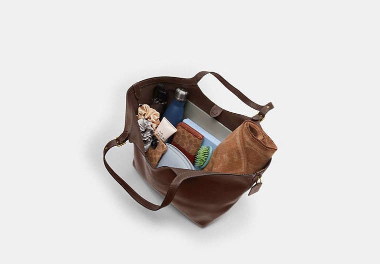 COACH Natural Grain Leather Gramercy Tote Handbag - Large Travel Bag